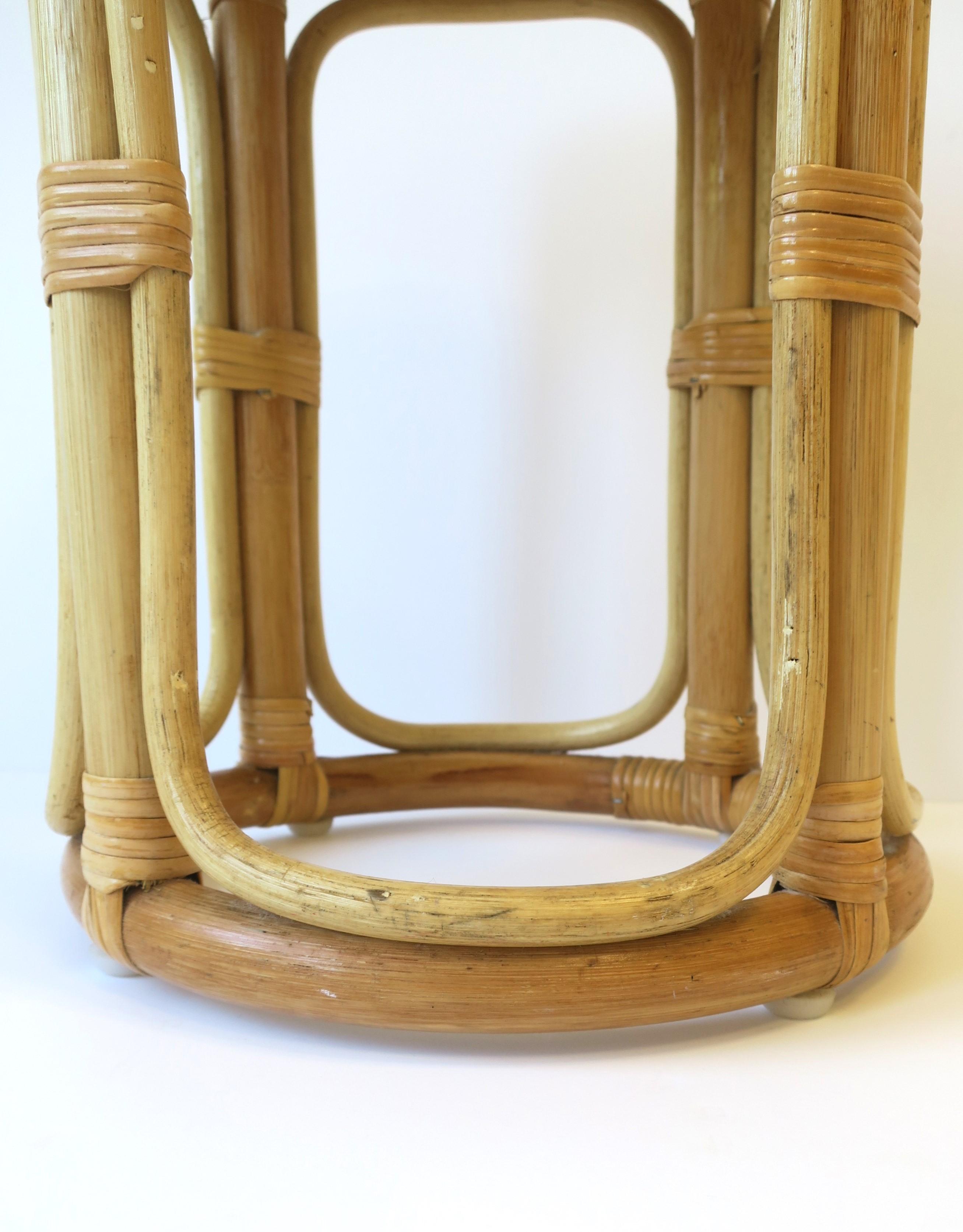 Wicker Rattan Stool or Drinks Table For Sale 3
