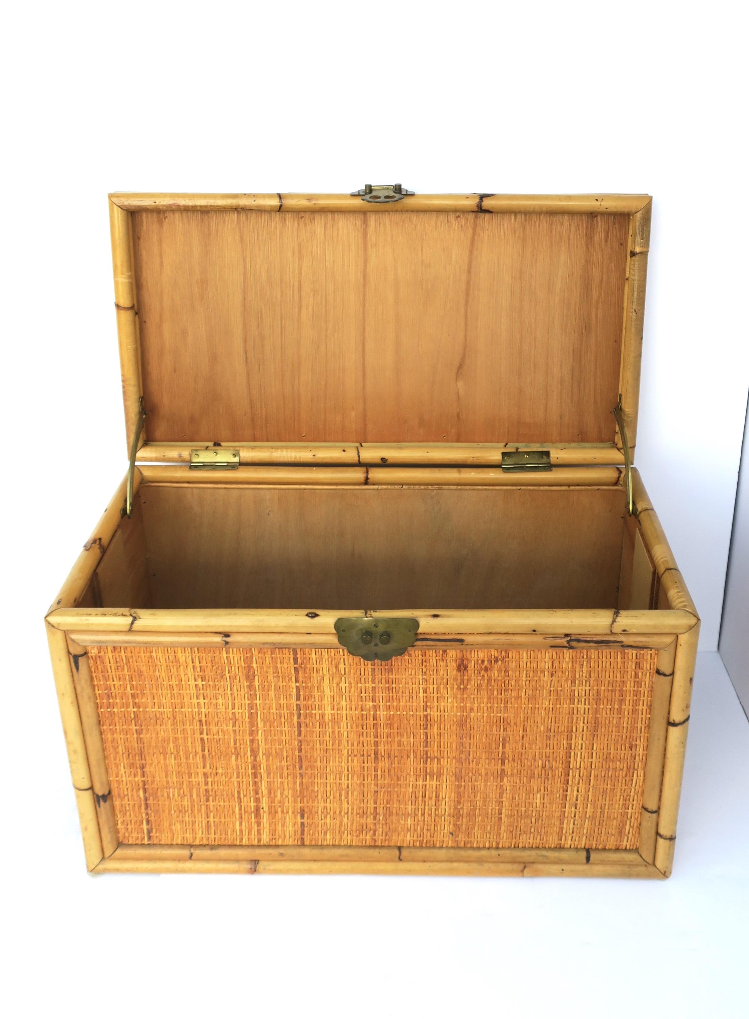 Wicker Bamboo Storage Chest Trunk Box or Cocktail Table 3