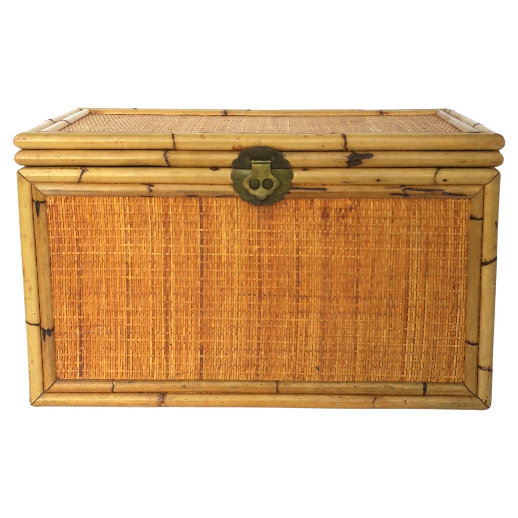 Wicker Rattan Storage Chest Trunk Box or Cocktail Table