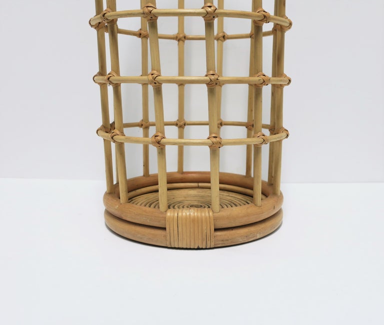 Wicker Rattan Bentwood Umbrella Stand Holder For Sale at 1stDibs
