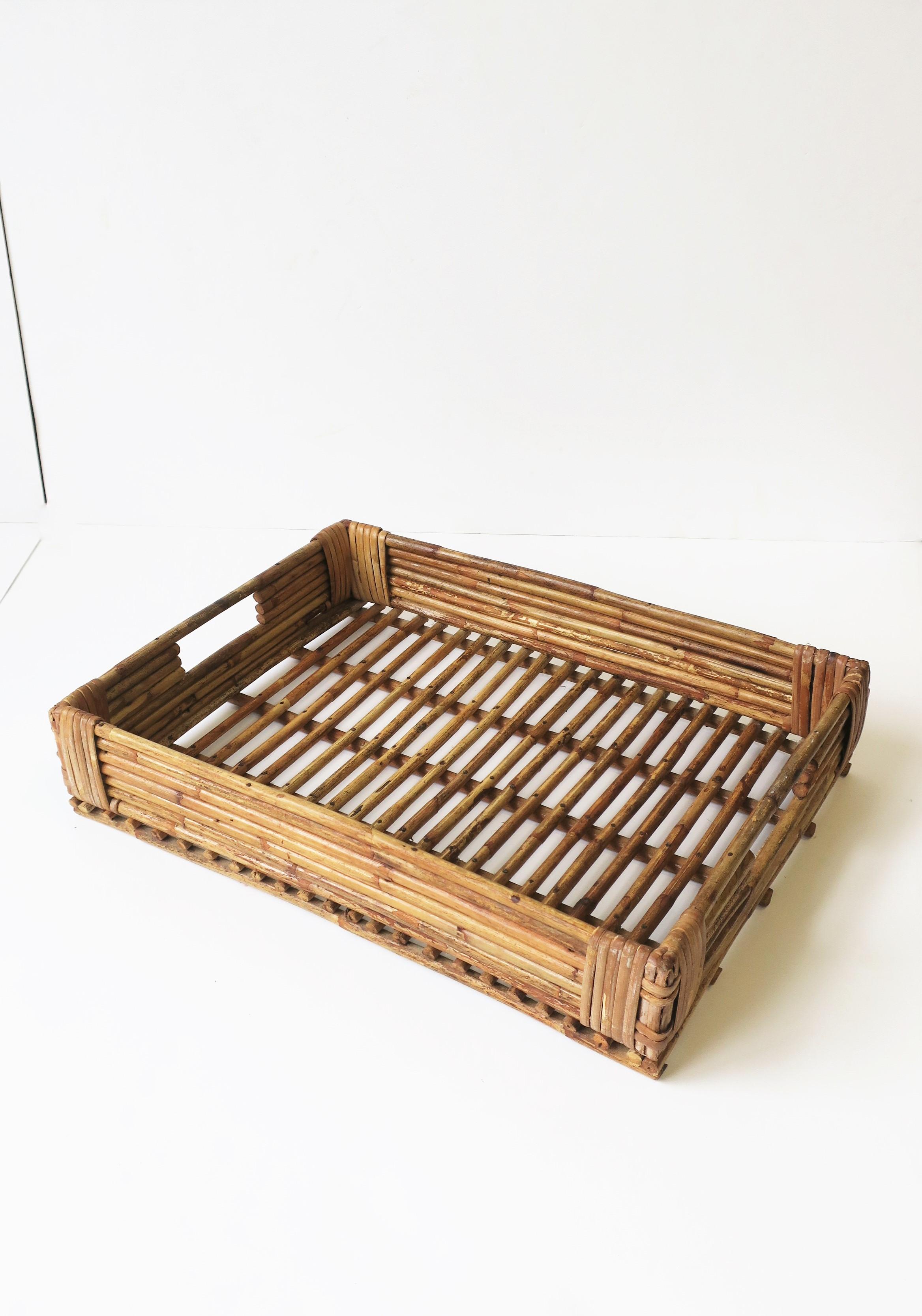 Wicker Reed Tray or Desk Letter Storage Basket Box 6