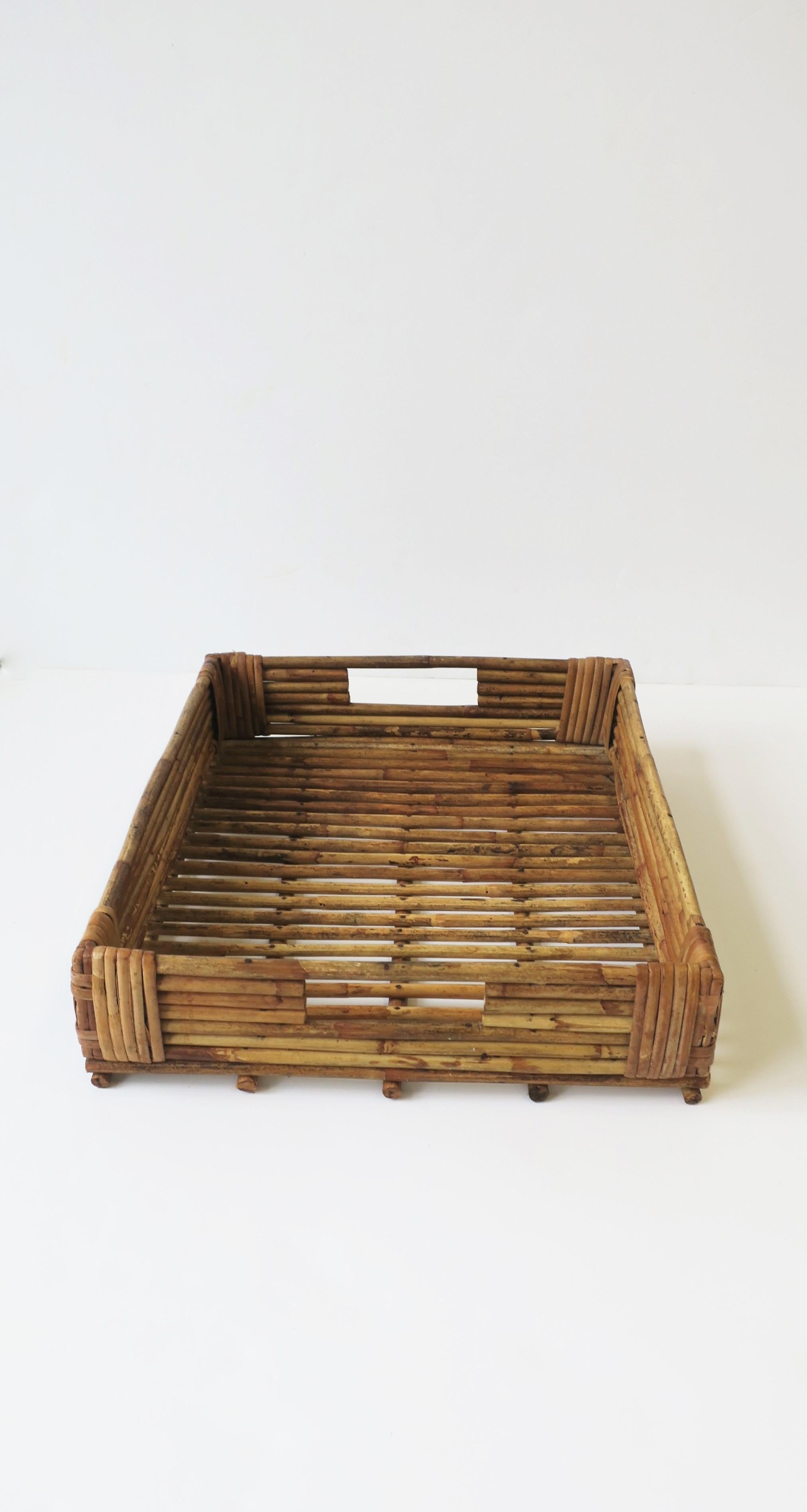 Wicker Reed Tray or Desk Letter Storage Basket Box 7