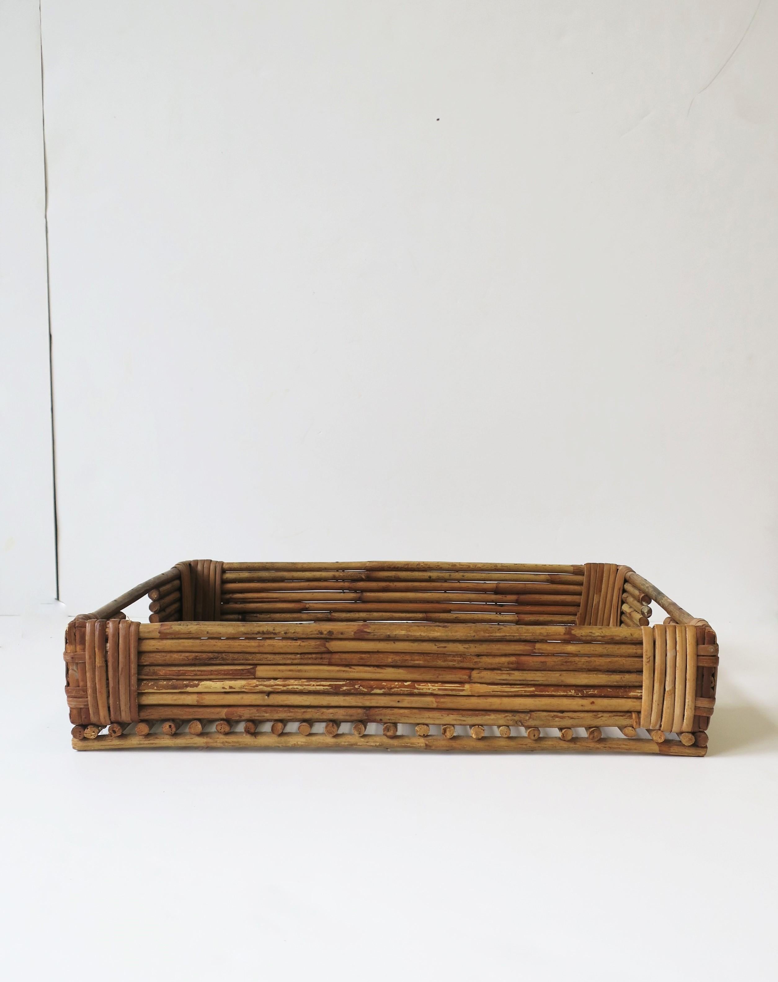 Wicker Reed Tray or Desk Letter Storage Basket Box 8