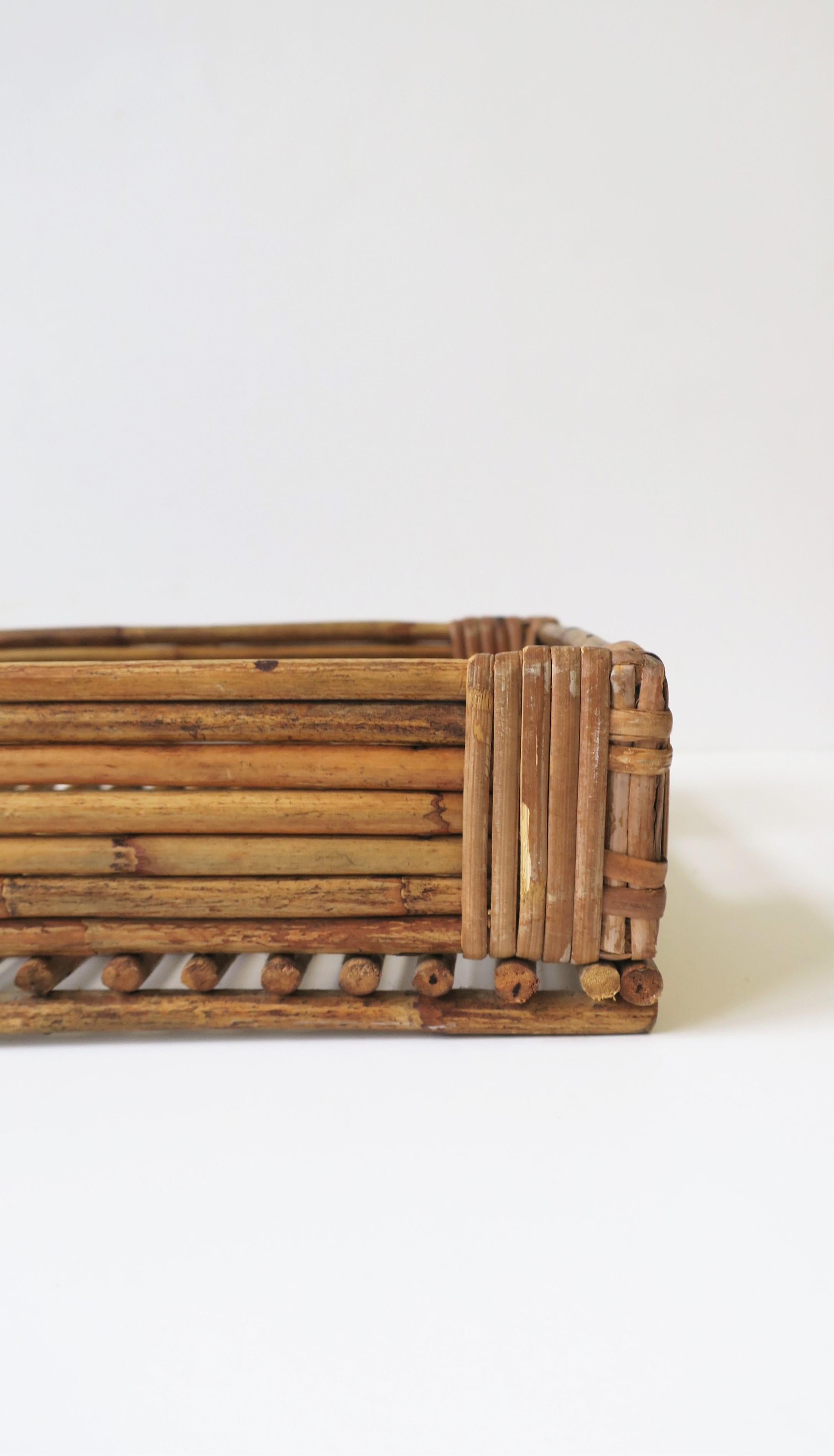 Wicker Reed Tray or Desk Letter Storage Basket Box 10