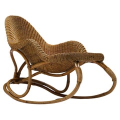 Rocking Chair en osier Art Nouveau:: France:: Victor Horta:: organique:: 1905