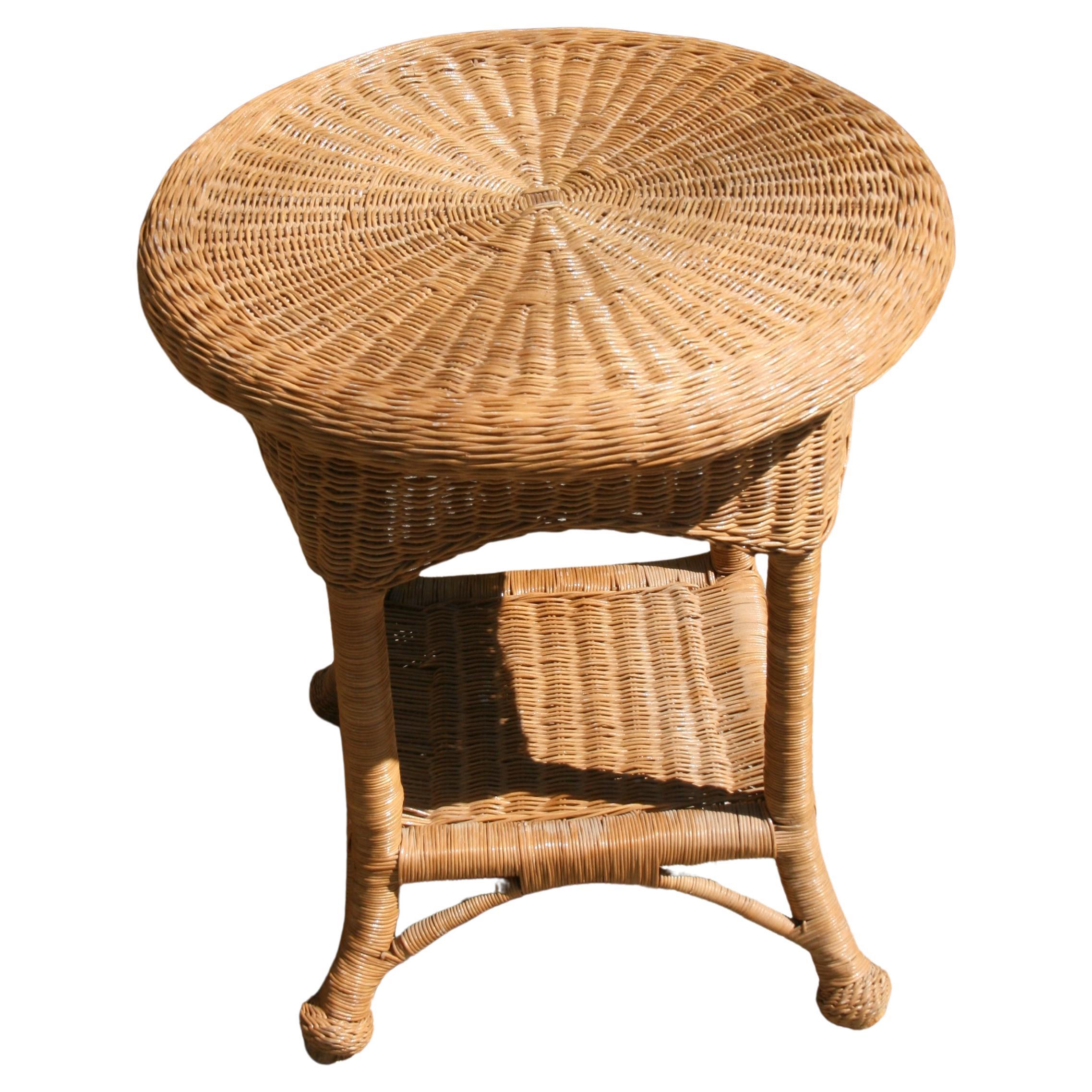 Wicker Round 2 level Side/End Table { 2 Available)