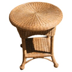 Wicker Round 2 level Side/End Table { 2 Available)