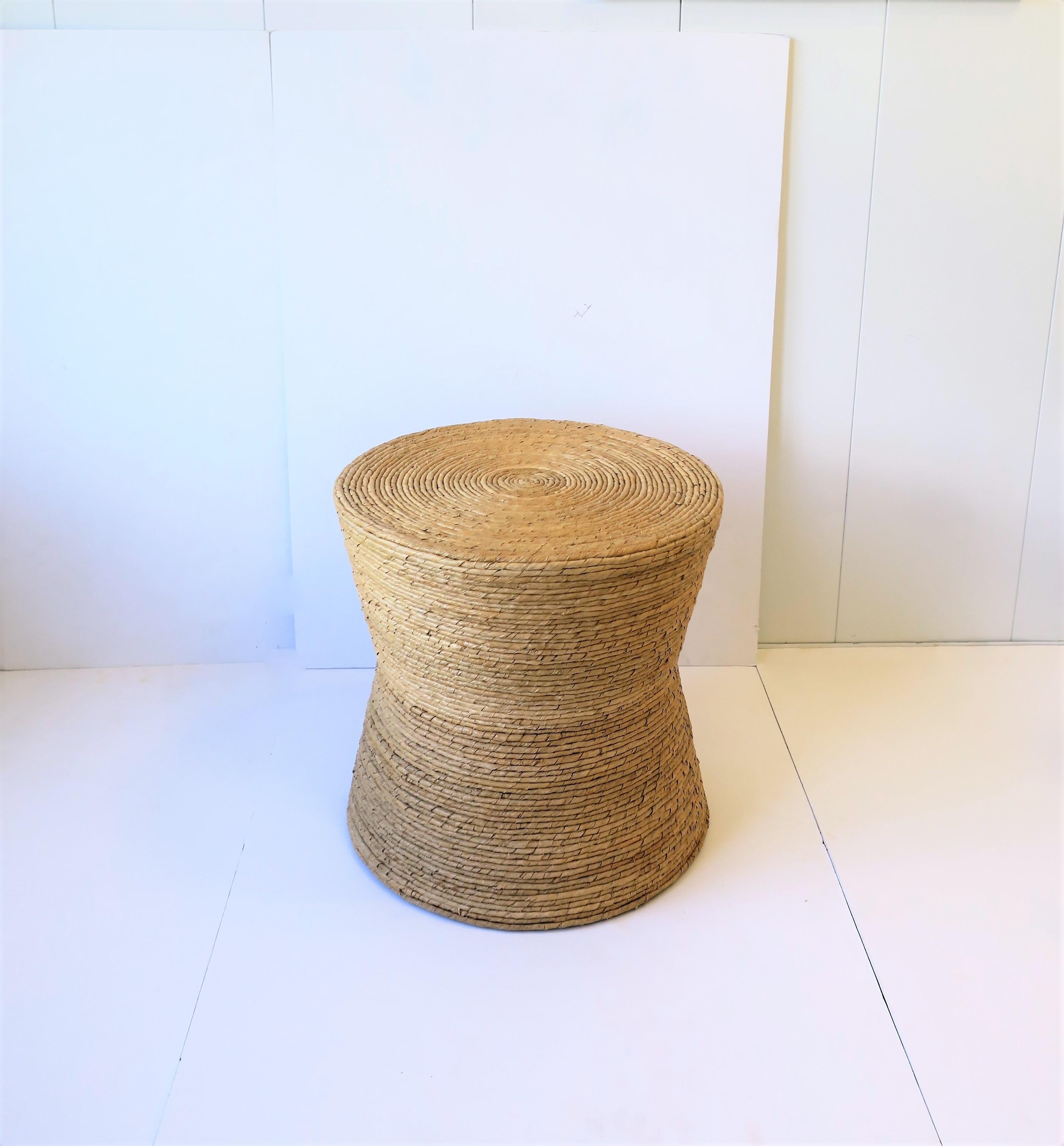 Contemporary Wicker Round Side or End Table