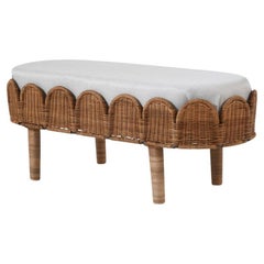 Wicker Scallop Ottoman Bench "Otto"