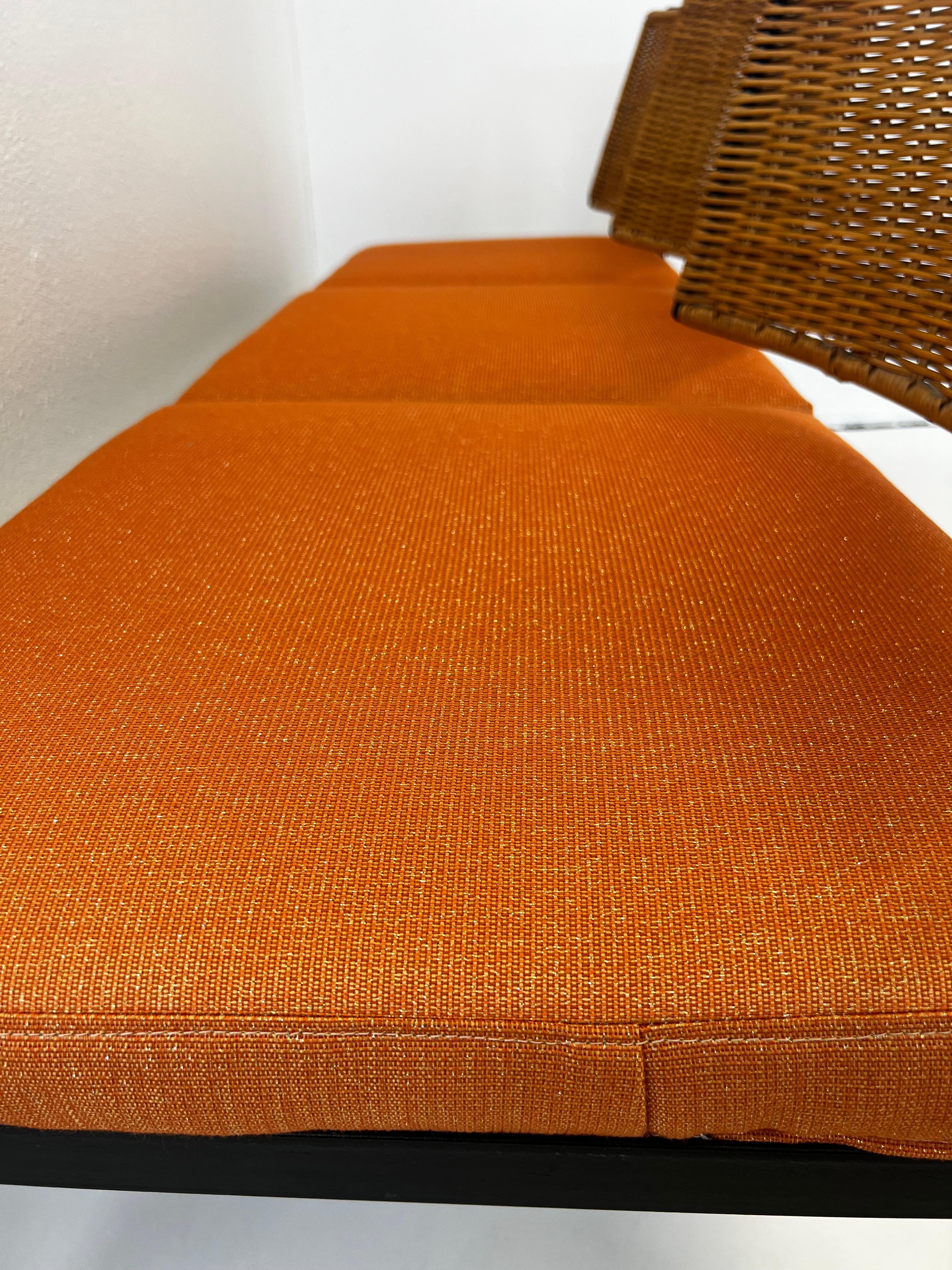 Wicker Scalloped Back Three Seater Sofa 1960’s For Sale 2