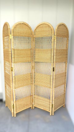 Divisorio per ambienti con schermo in vimini