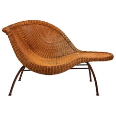 Wicker Shaped Chaise Lounge Chair mit Metallgestell