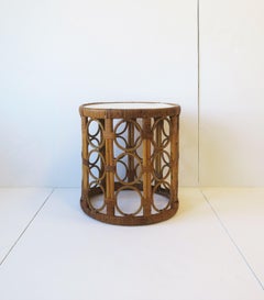 Wicker Round Side Drinks Table