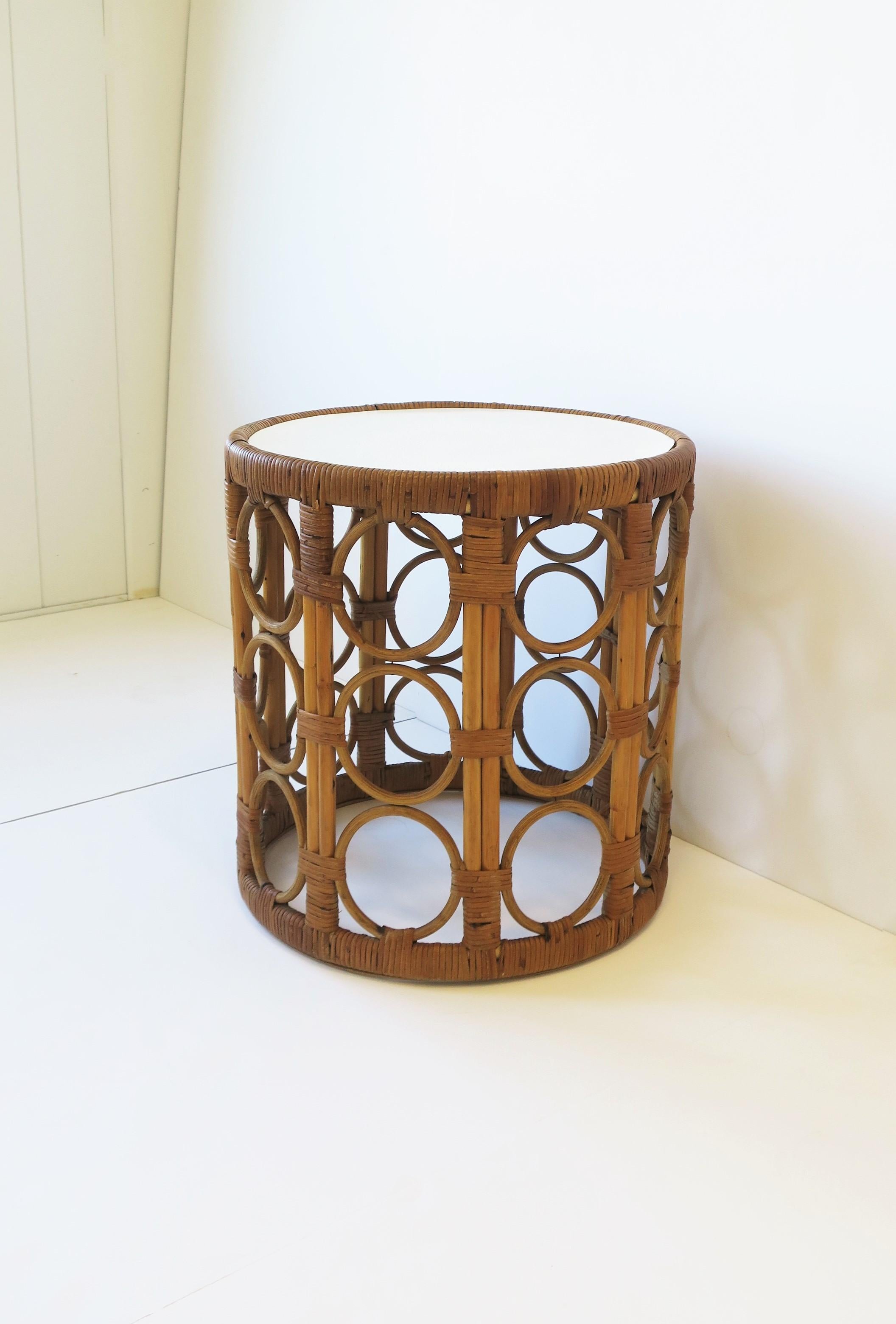 Wicker Round Side Drinks Table 3