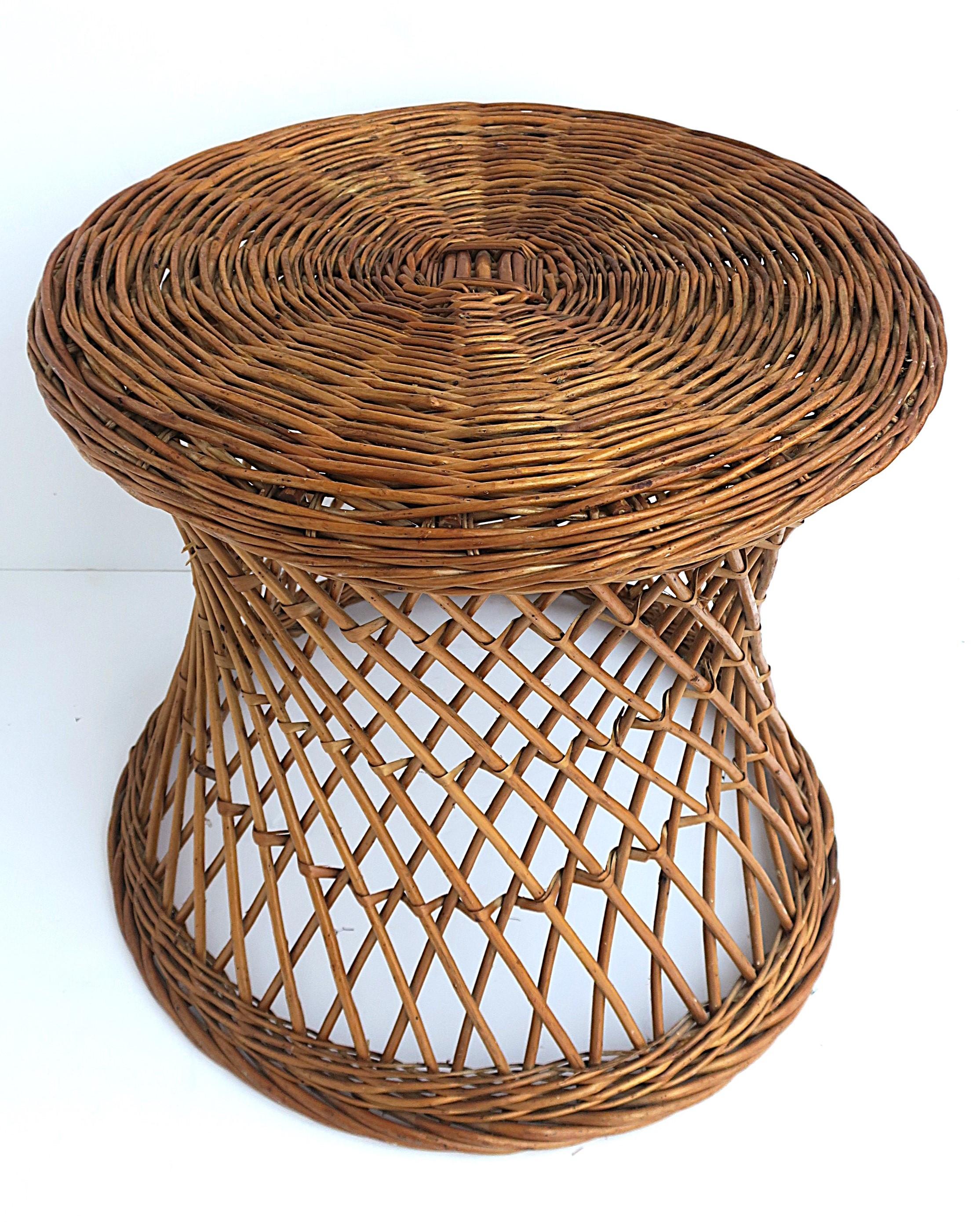 Wicker Side Table For Sale 8