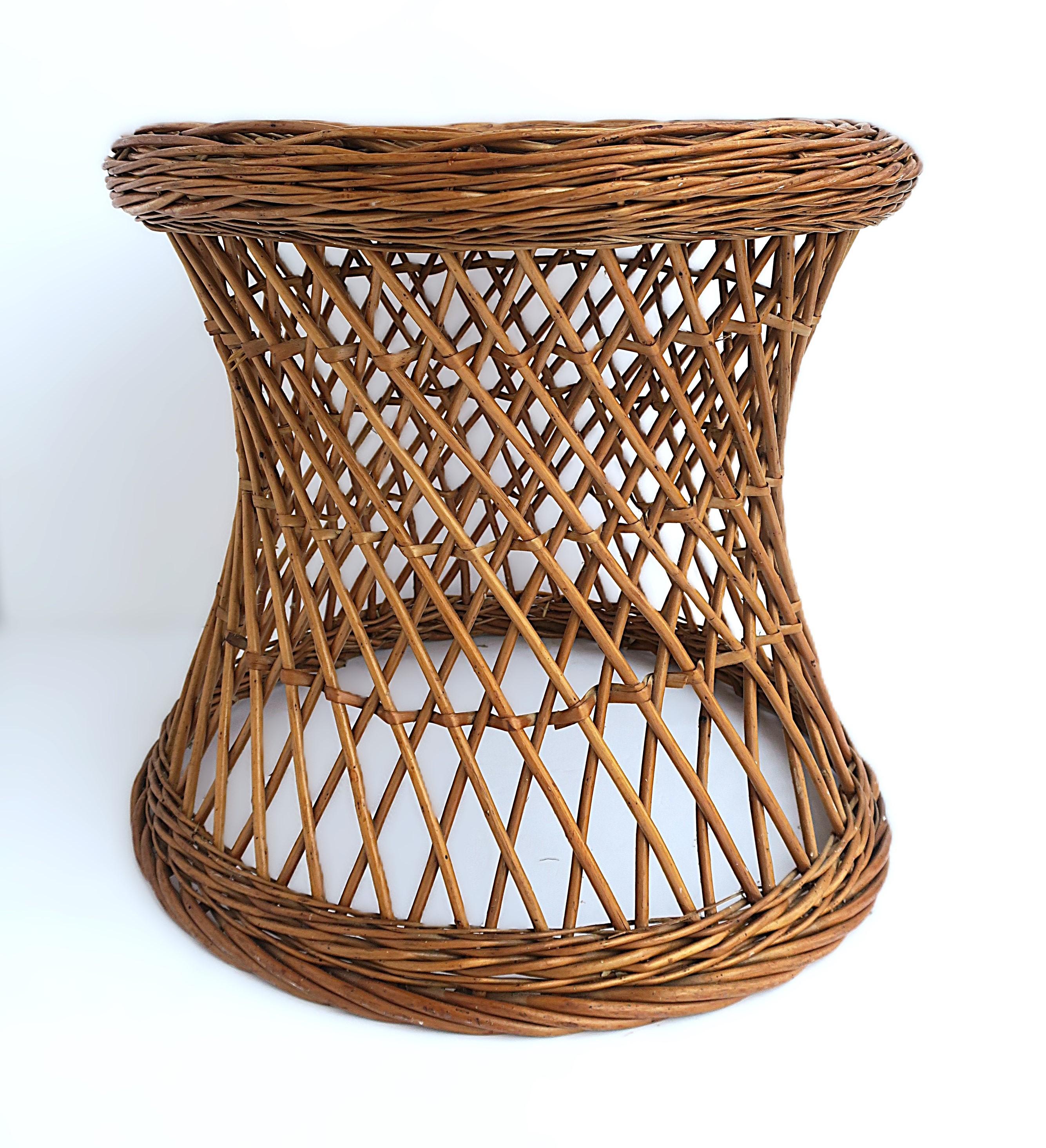 Wicker Side Table For Sale 9