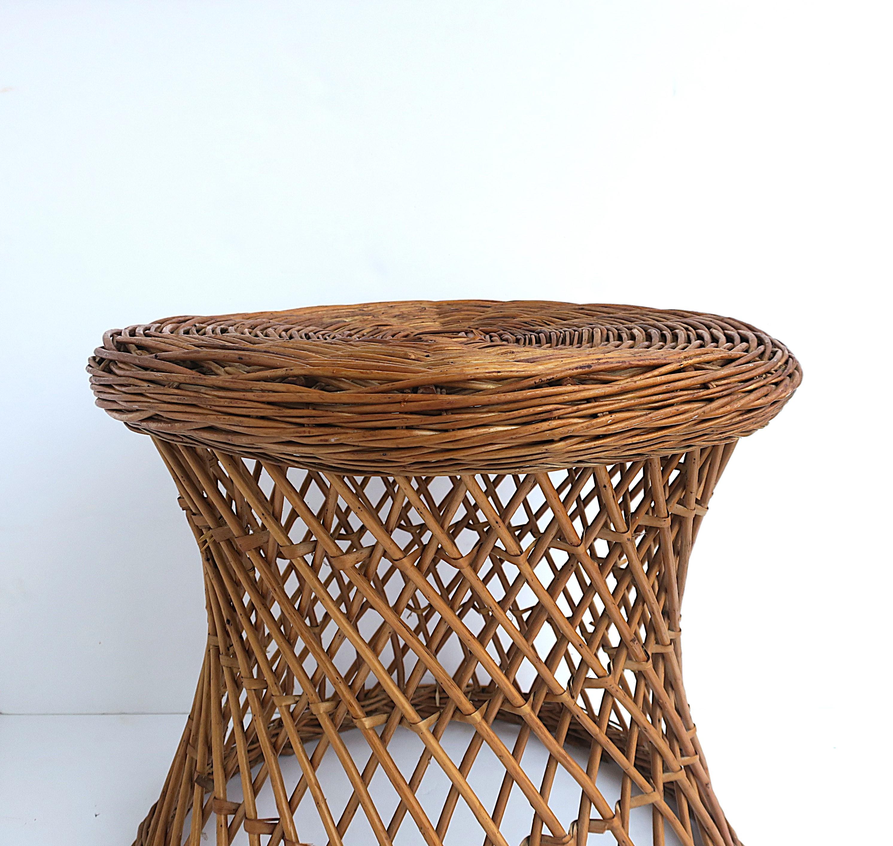 Wicker Side Table For Sale 10
