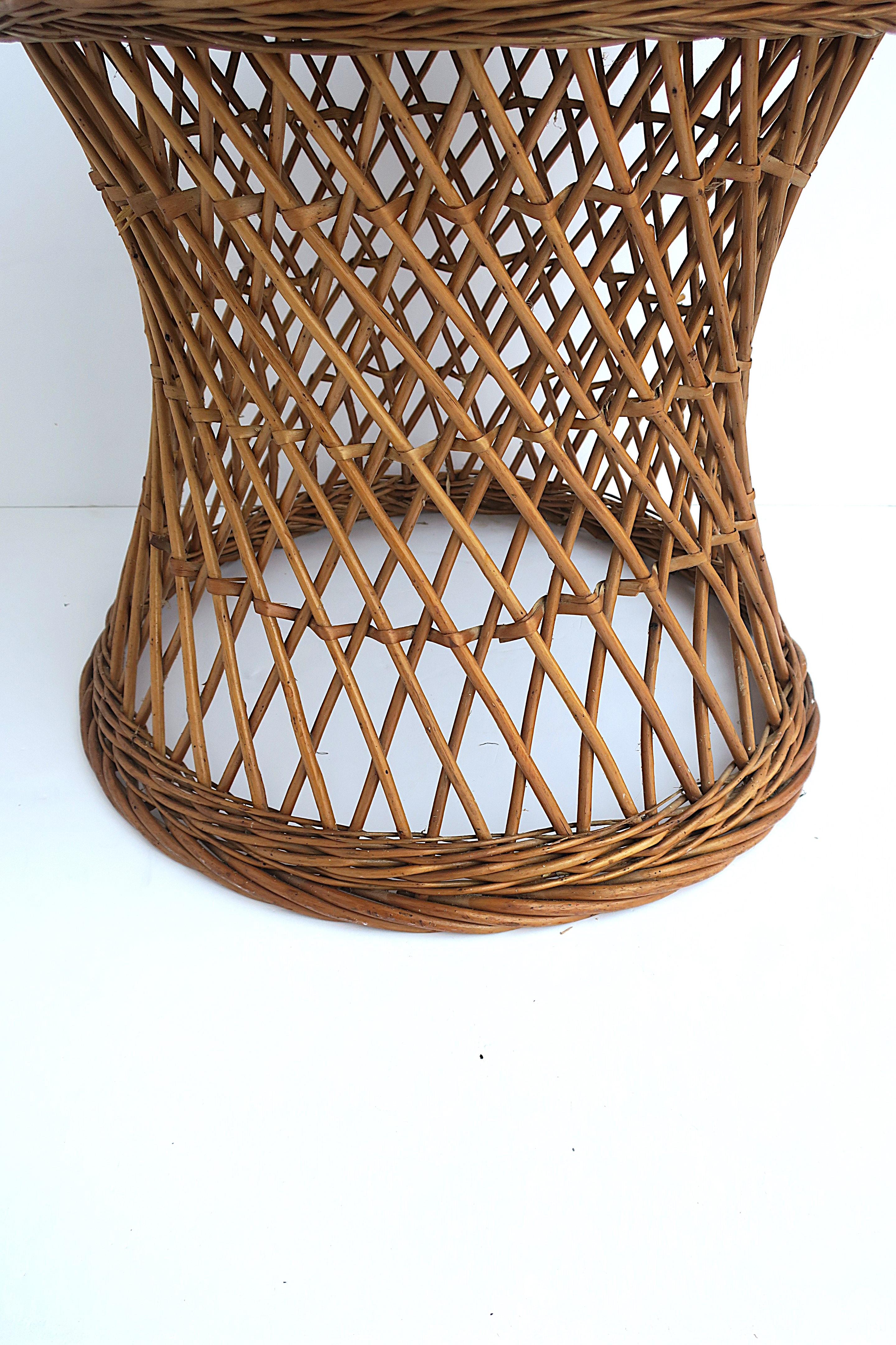 Wicker Side Table For Sale 11