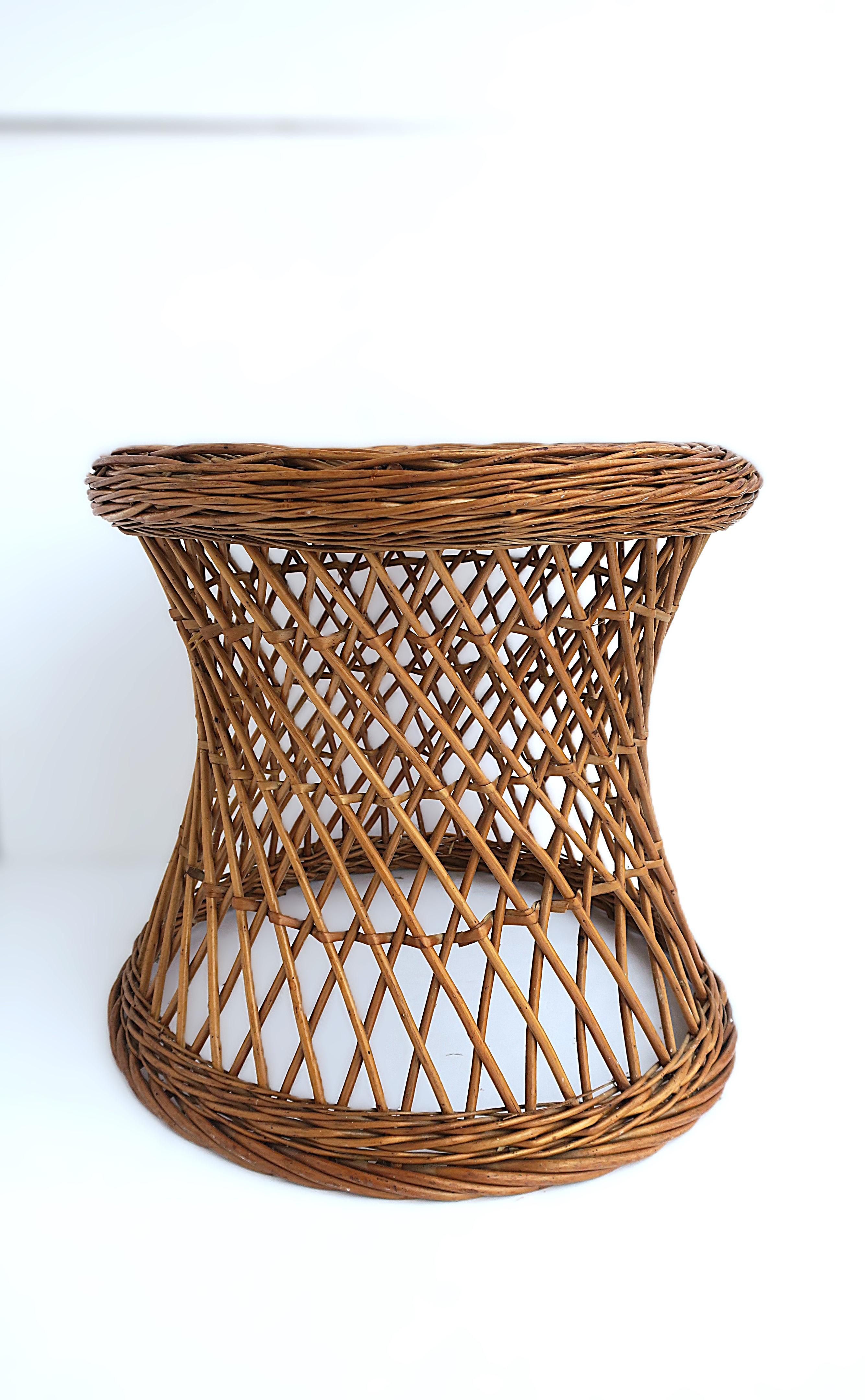 Slovenian Wicker Side Table For Sale