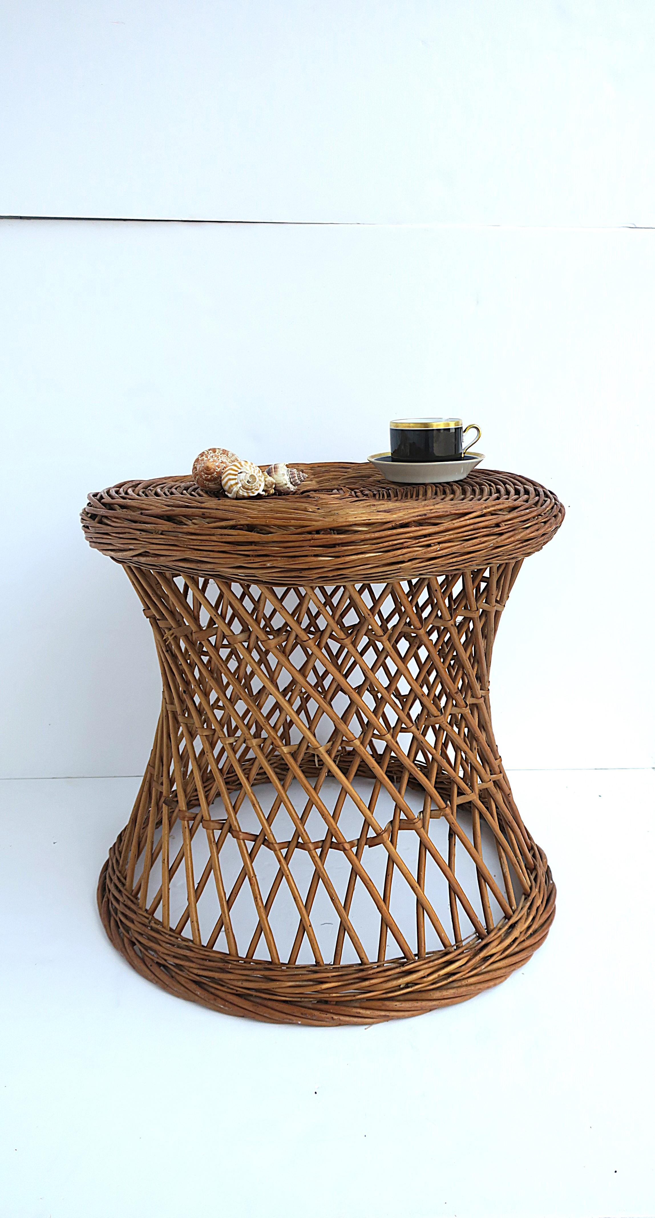 Wicker Side Table For Sale 4