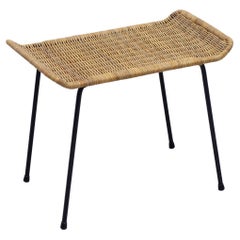 Vintage Wicker Stool by Gian franco Legler