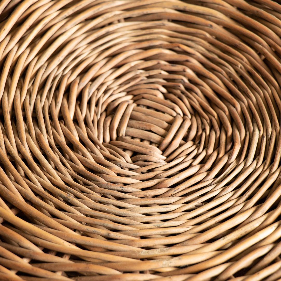 French Wicker Stool by Tony Paul