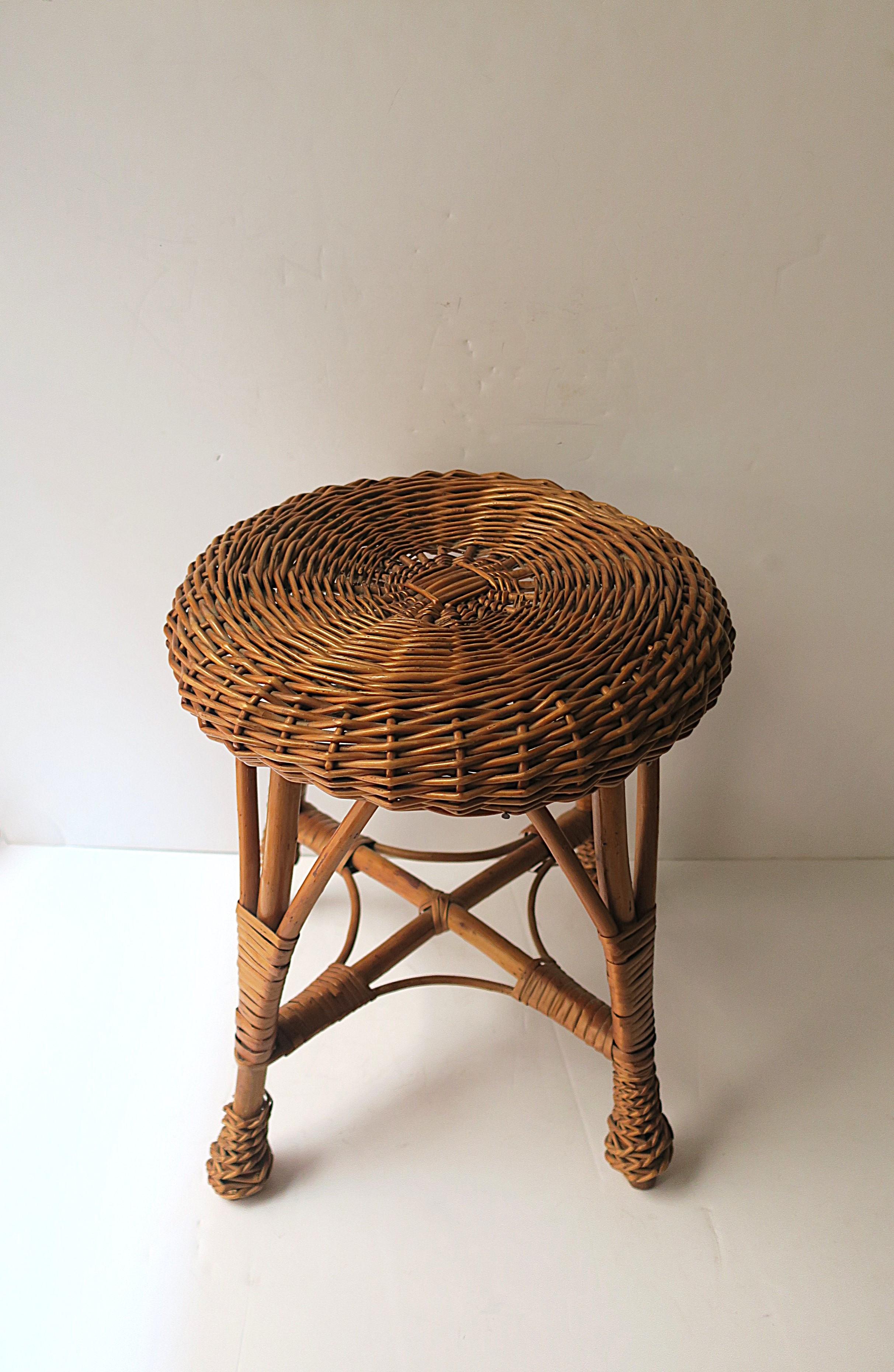 Wicker Stool For Sale at 1stDibs