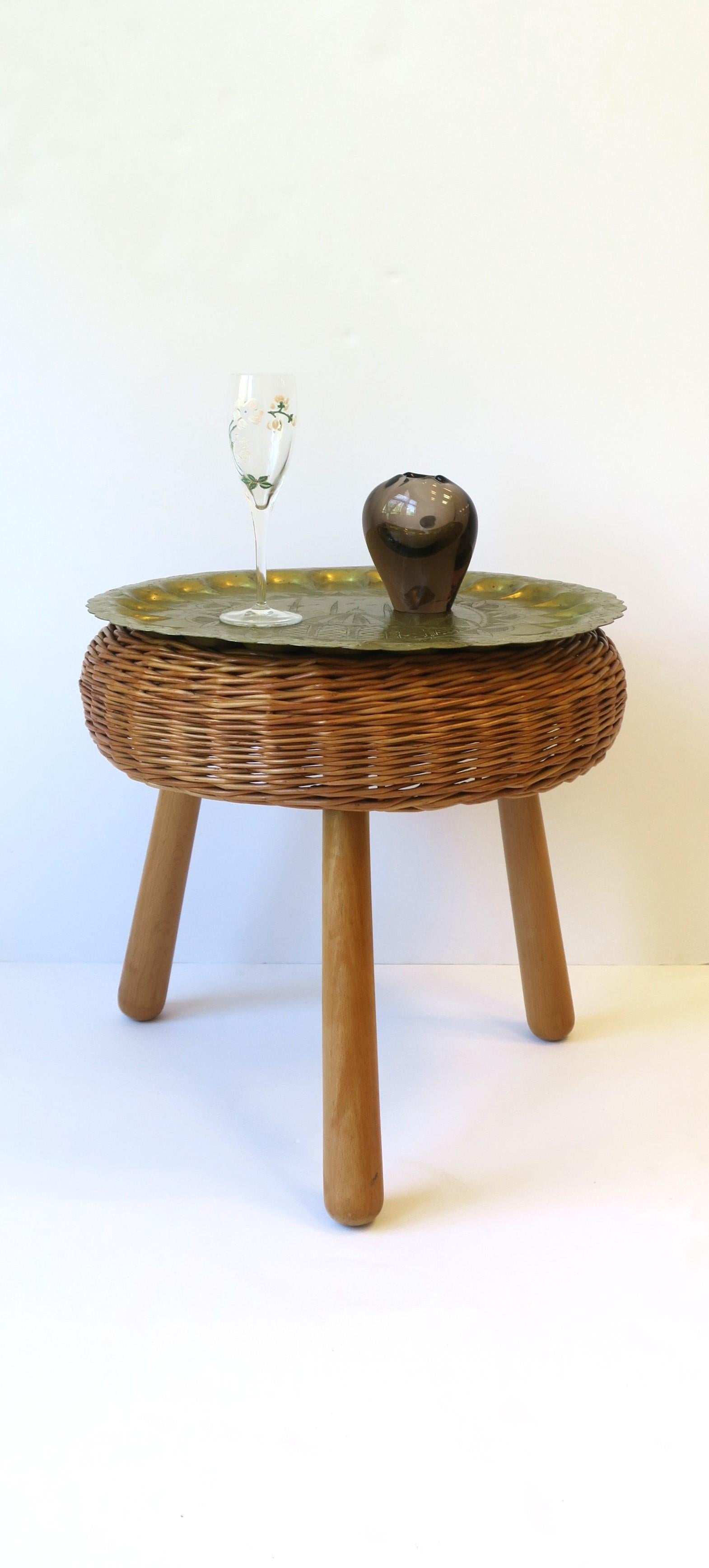 Wicker Midcentury Modern Stool Europe Yugoslavia For Sale 1