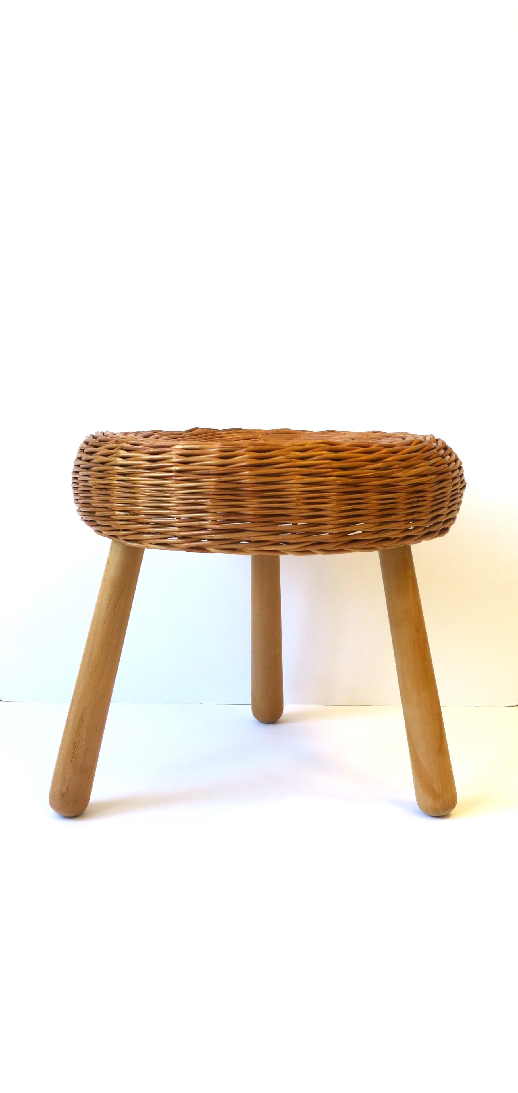 20th Century Wicker Midcentury Modern Stool Europe Yugoslavia