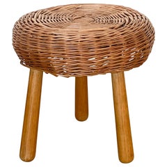 Wicker Stool in the Style of Tony Paul