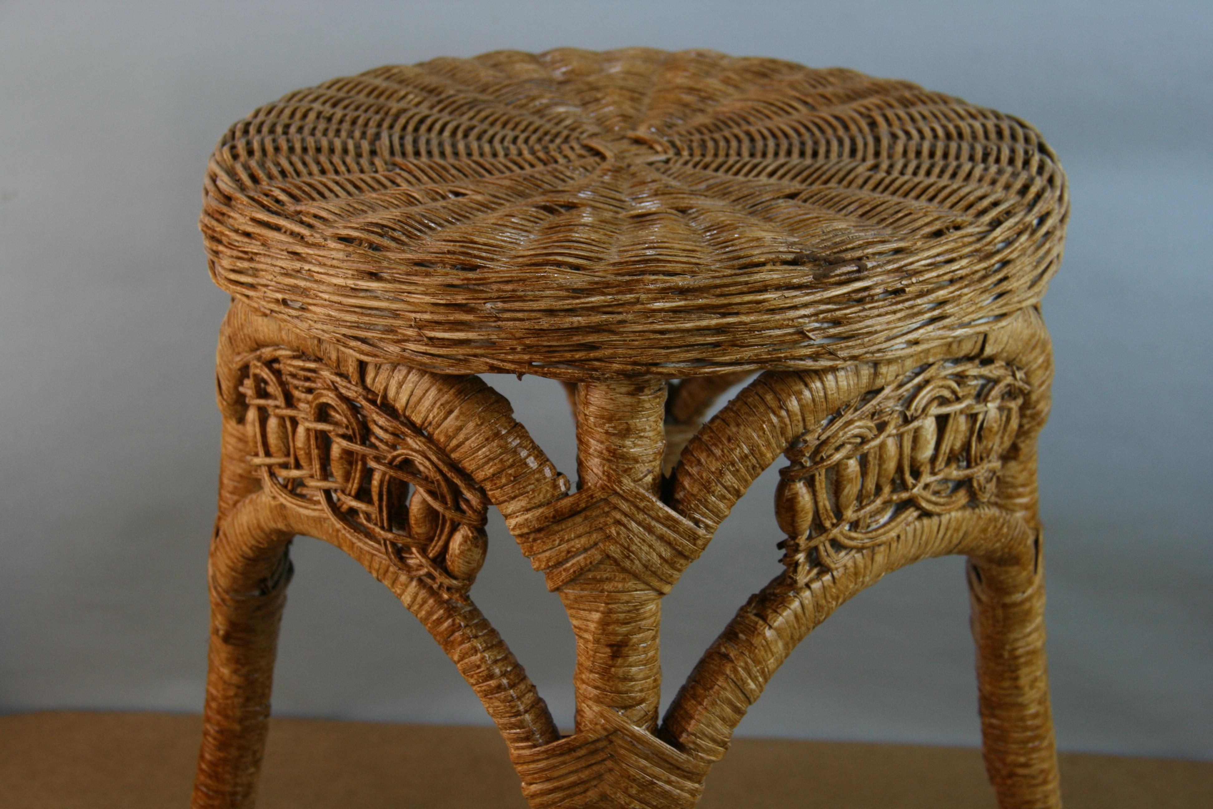 Wicker Stool/Plant Stand For Sale 1