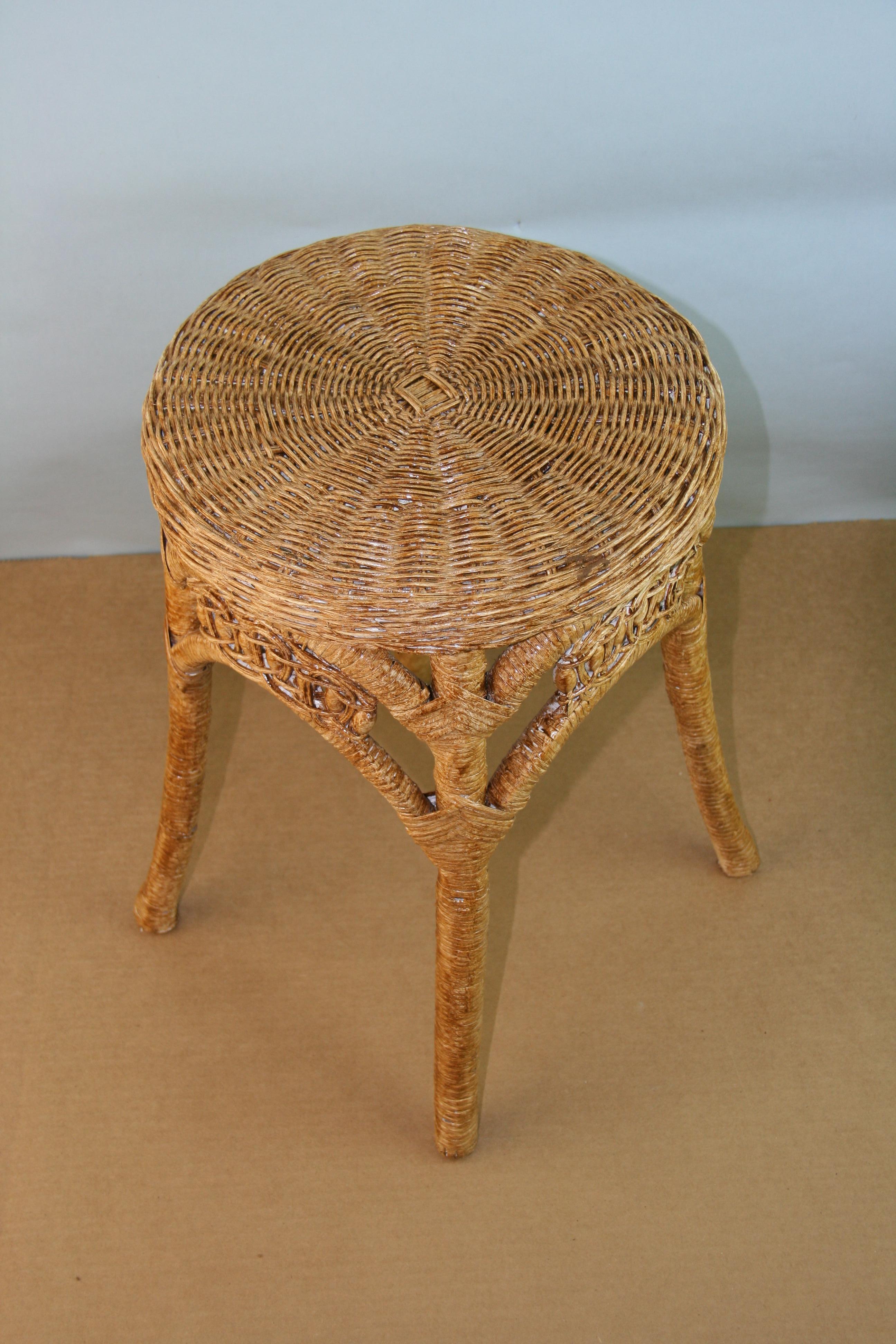 Wicker Stool/Plant Stand For Sale 2