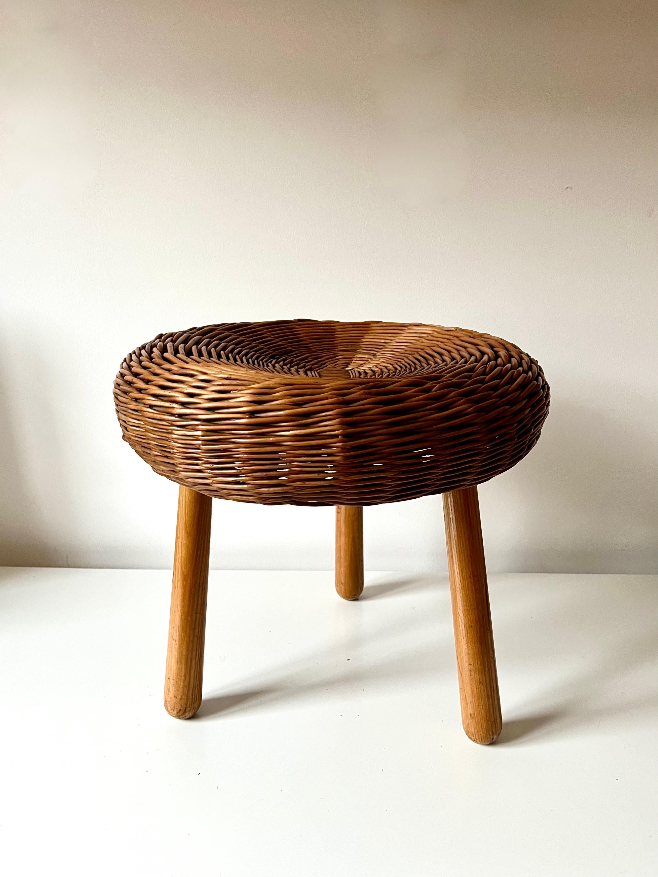 Wicker Stool / Side table, Tony Paul style In Good Condition In Bristol, GB