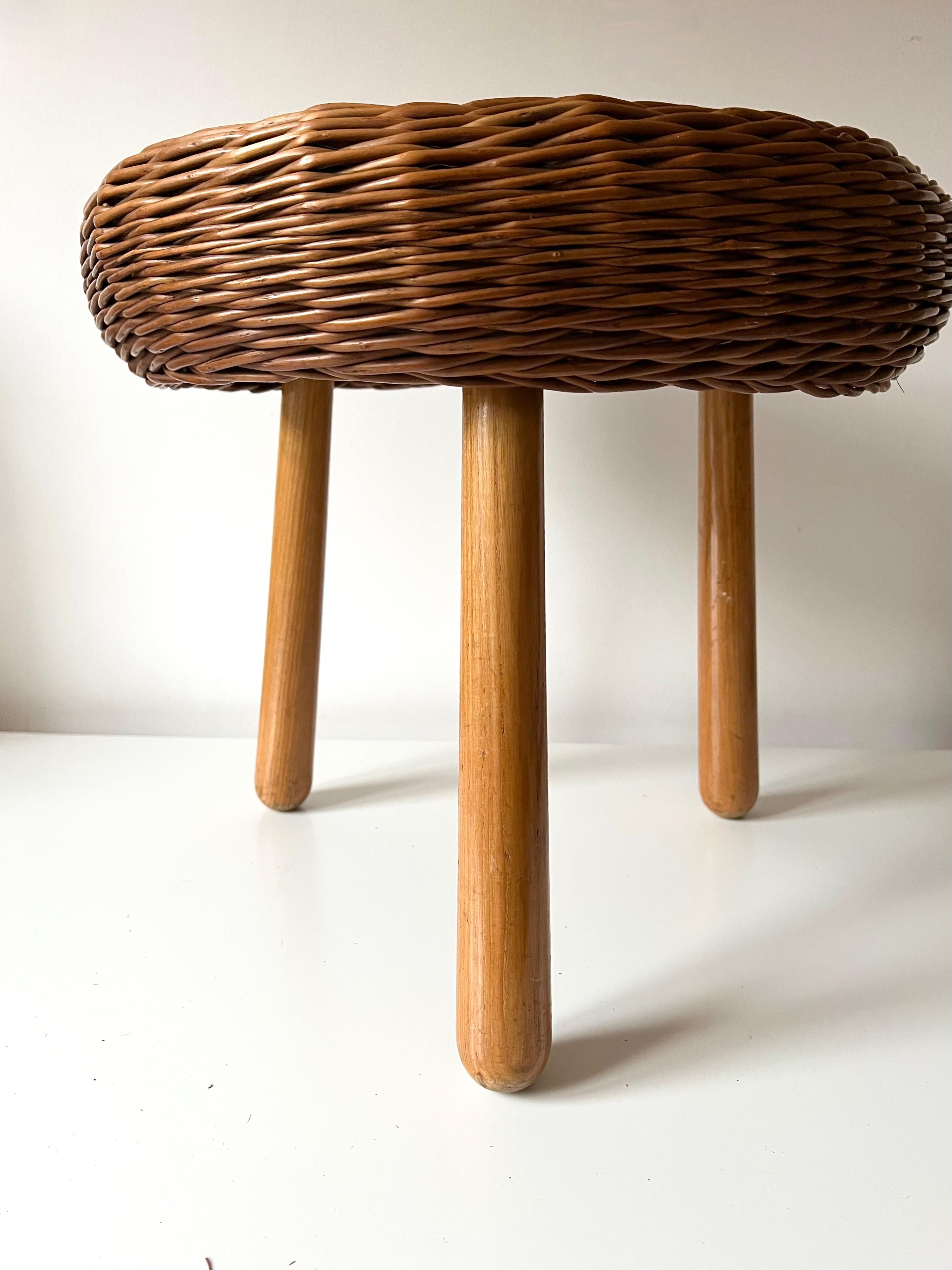 Wicker Stool / Side table, Tony Paul style 2