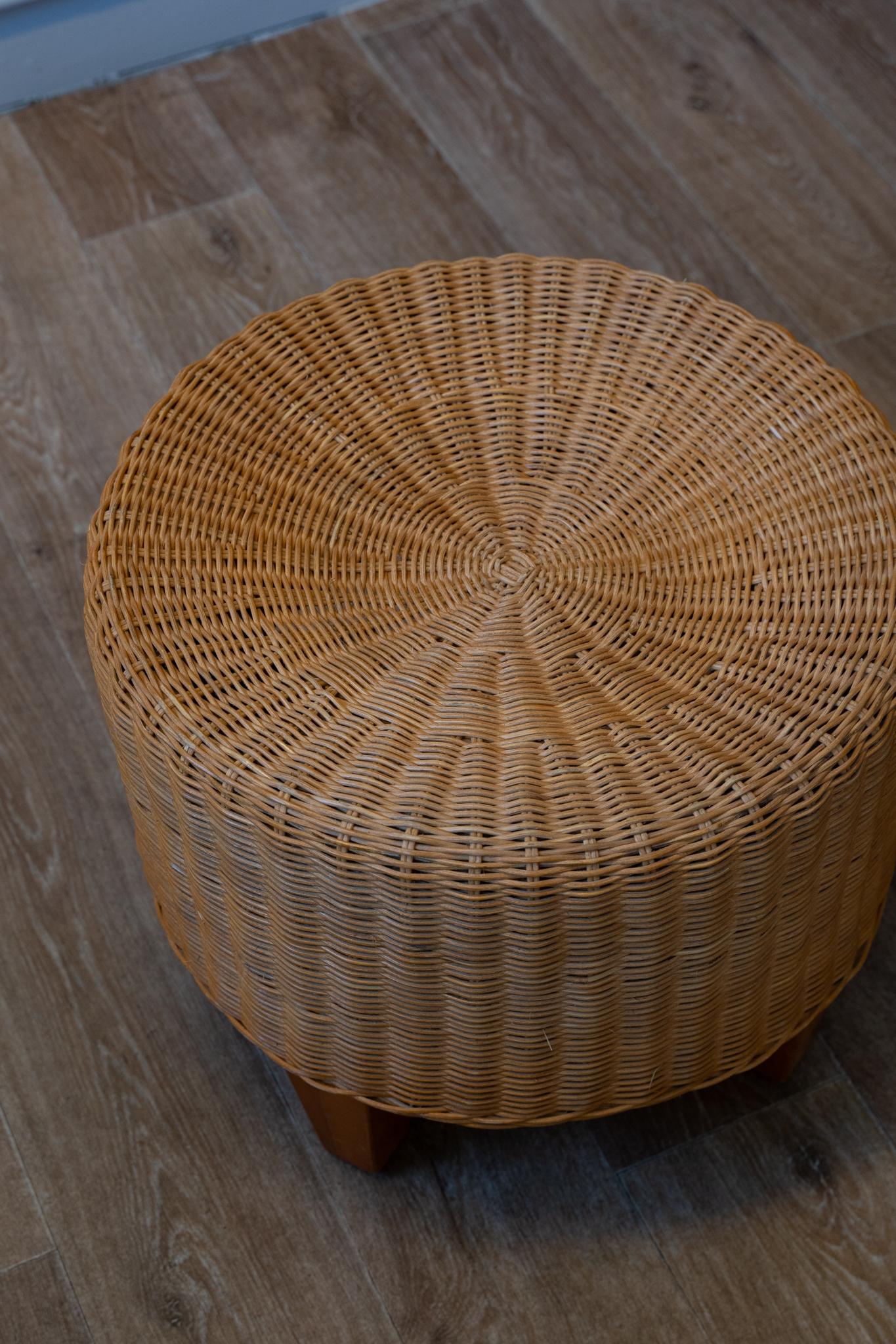 A unique and beautiful four legged stool in rattan from Ikea, Model 