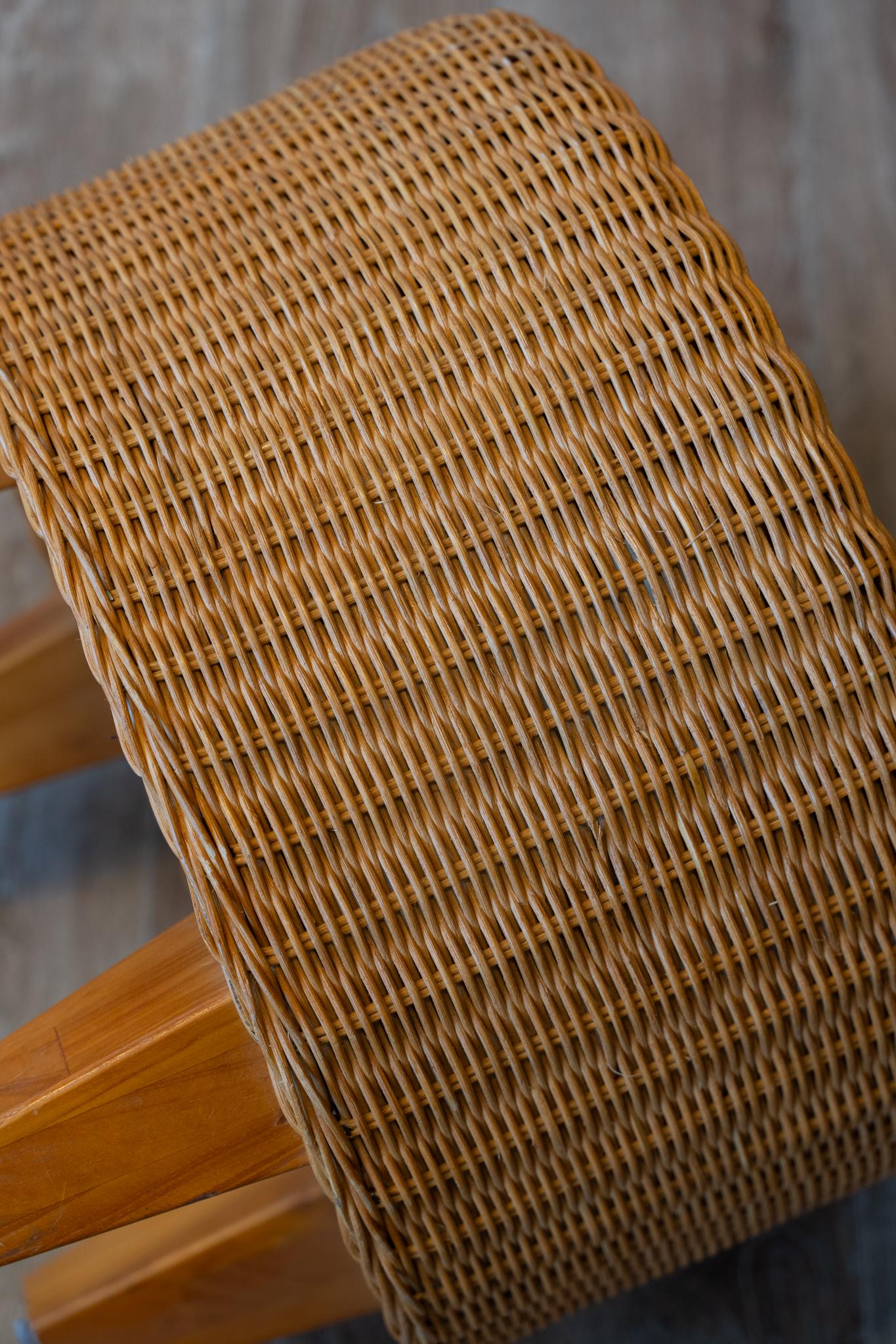Rattan Wicker stool, vintage Ikea, 1990s For Sale