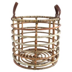 Panier de rangement en osier avec poignées