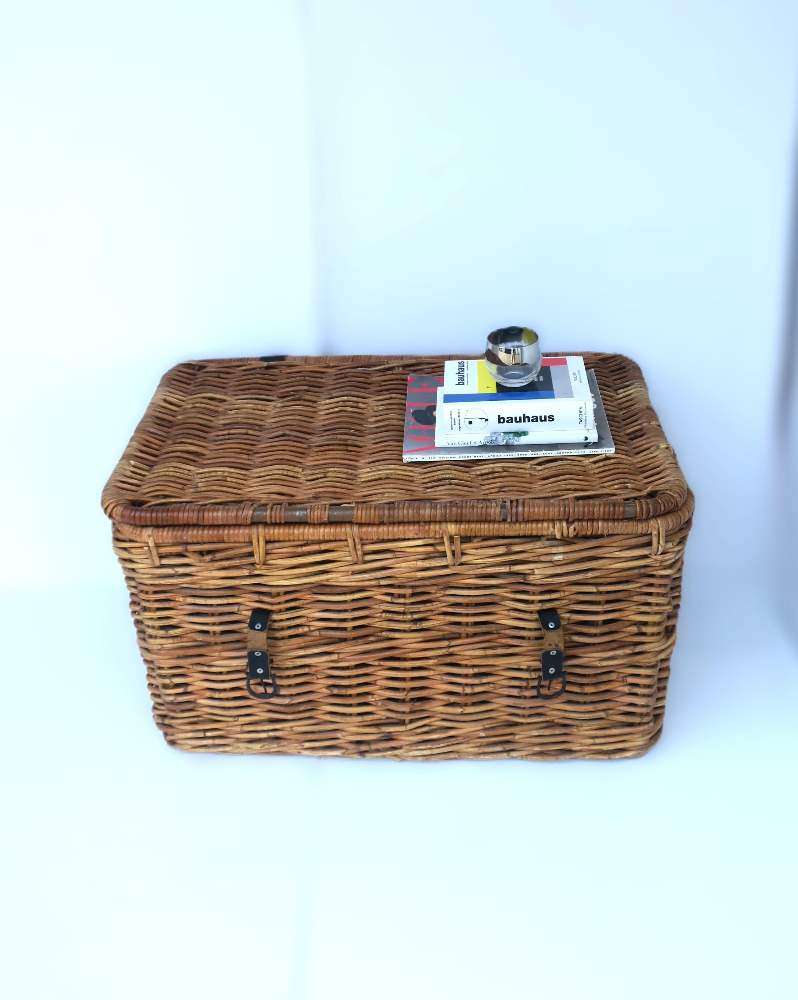 20th Century Wicker Basket Storage Trunk
