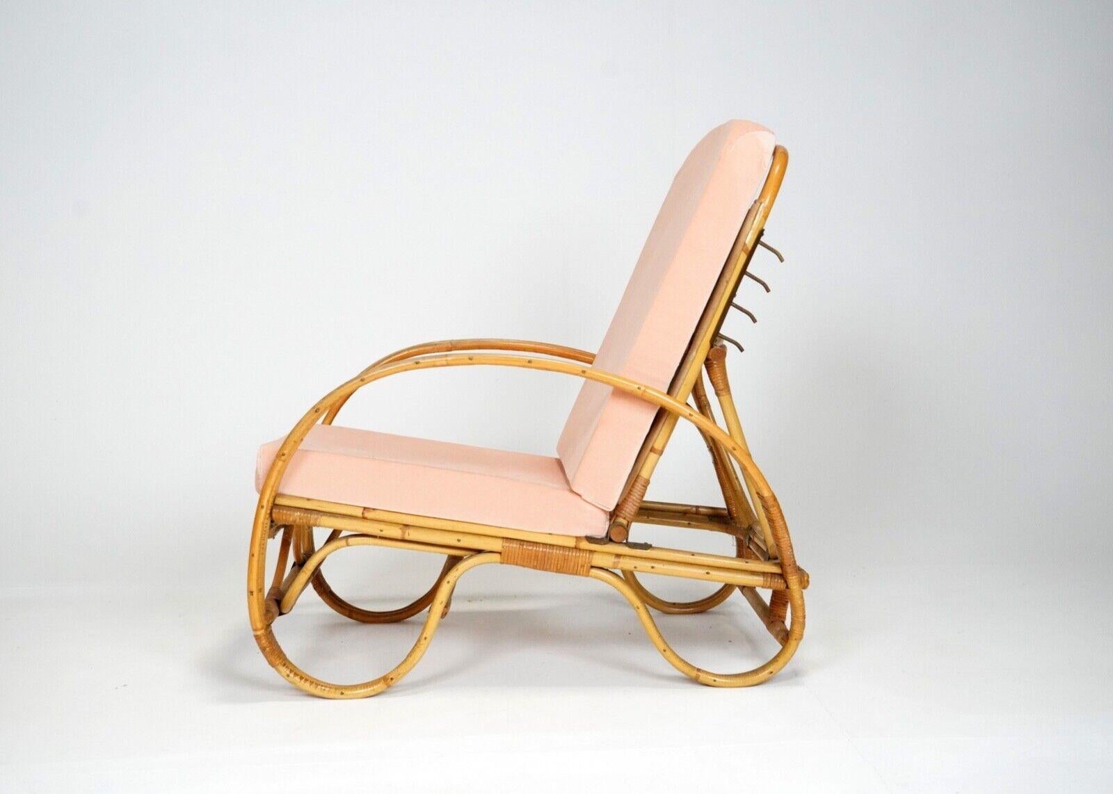 Velvet Wicker Sun Lounge Chair by Angraves - Cane Rattan Armchair