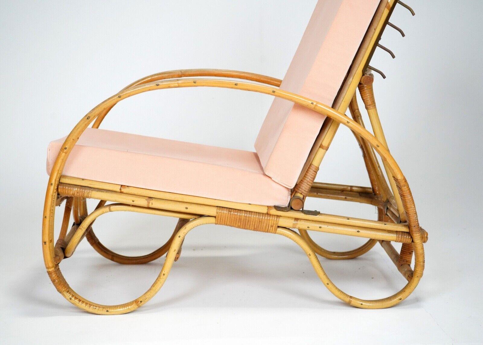 Wicker Sun Lounge Chair by Angraves - Cane Rattan Armchair 1