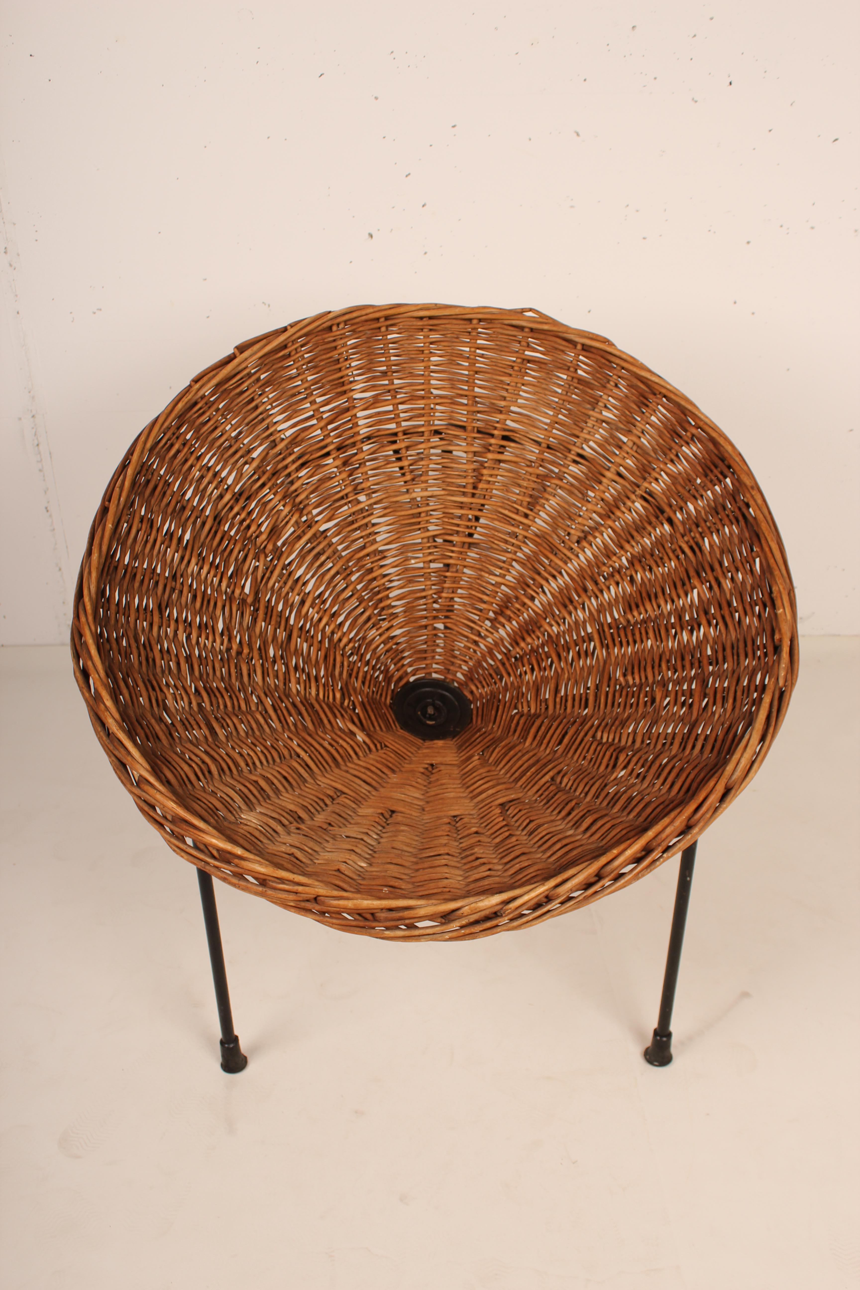 Wicker Sunflower Chair by Roberto Mango for Tecno, Italy, 1952 In Good Condition In Santa Gertrudis, Baleares
