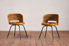 Sedie sgabello girevoli in vimini di Calif-Asia