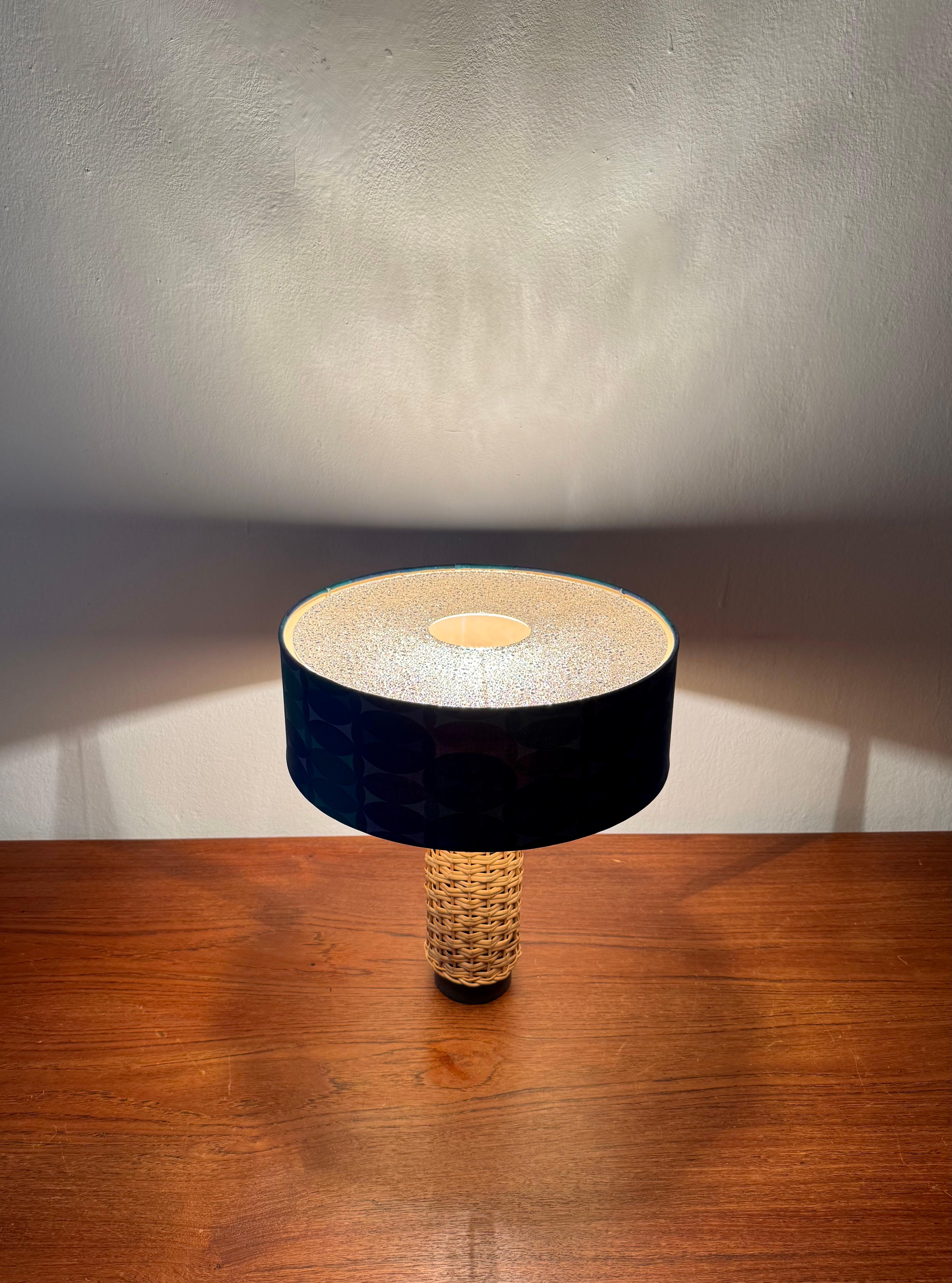 Wicker Table Lamp by Kaiser Leuchten For Sale 4