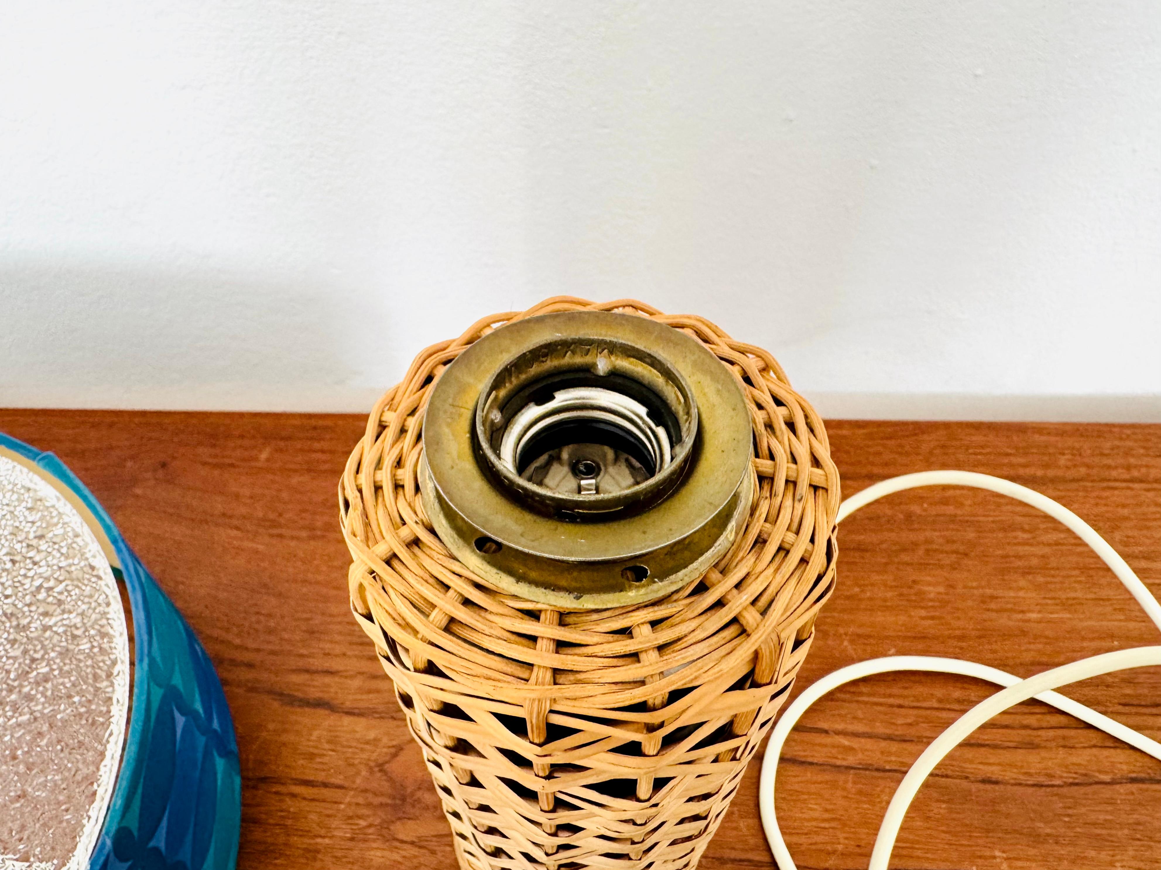 Wicker Table Lamp by Kaiser Leuchten For Sale 6