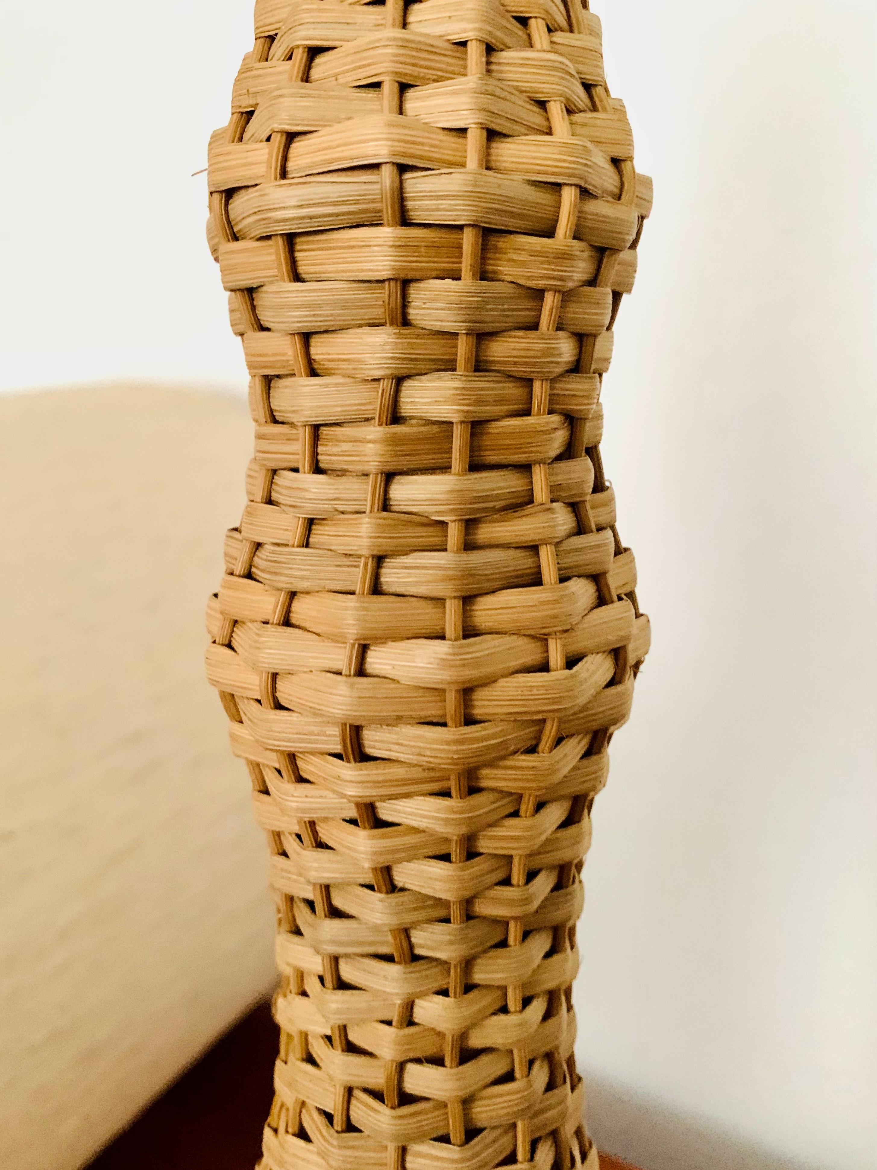 Wicker Table Lamp For Sale 4