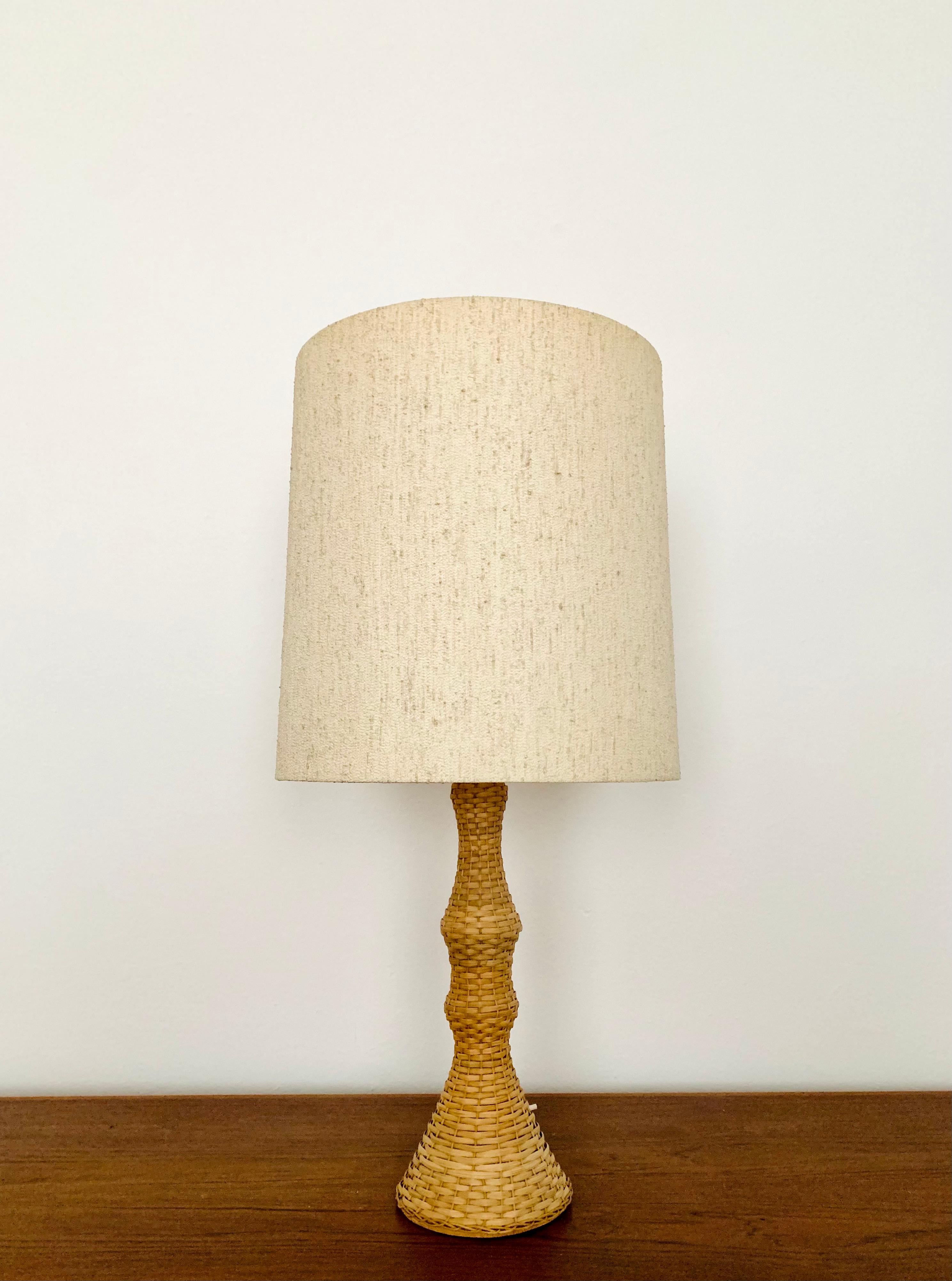 Mid-Century Modern Wicker Table Lamp For Sale