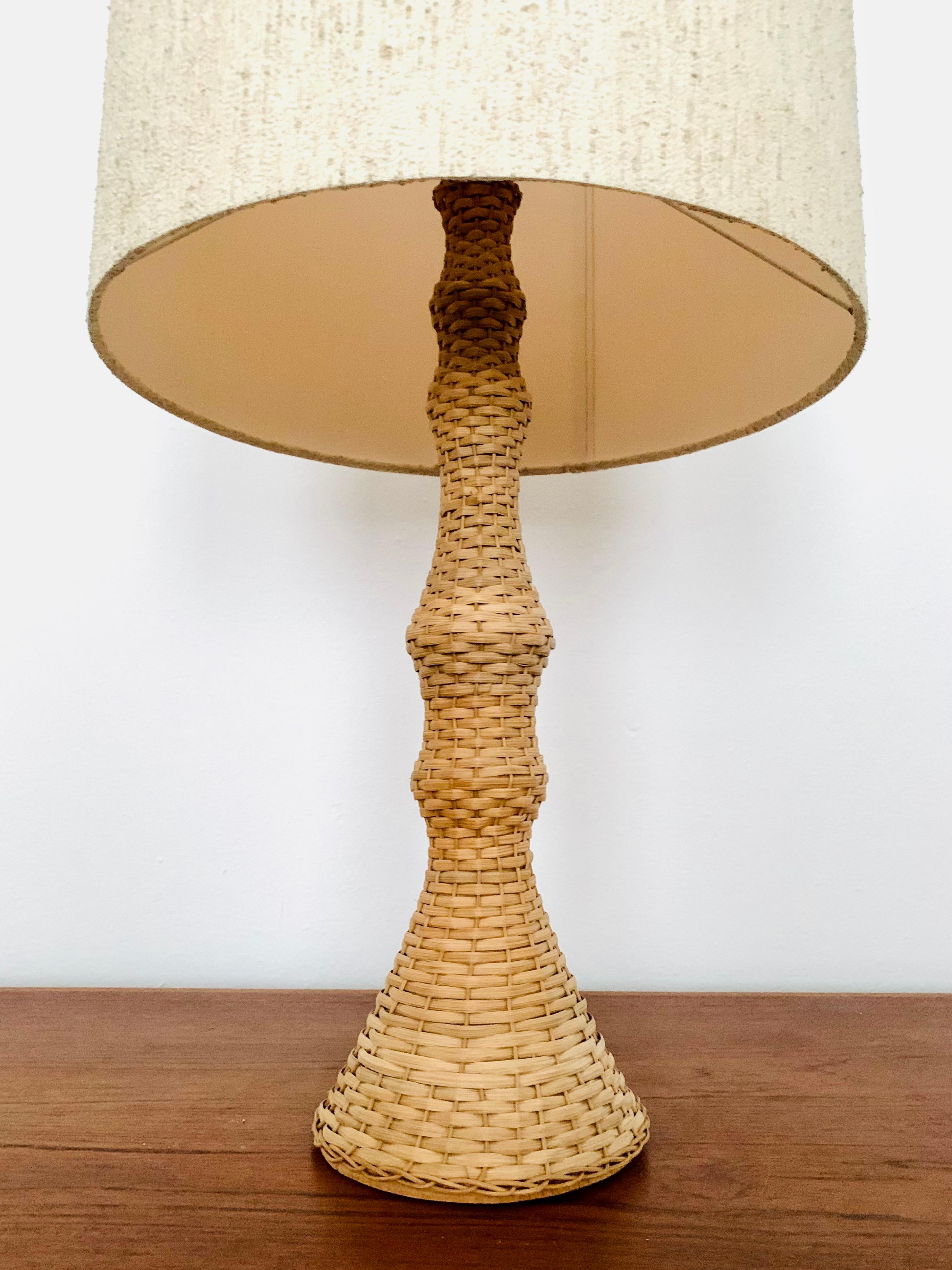 Wicker Table Lamp In Good Condition For Sale In München, DE