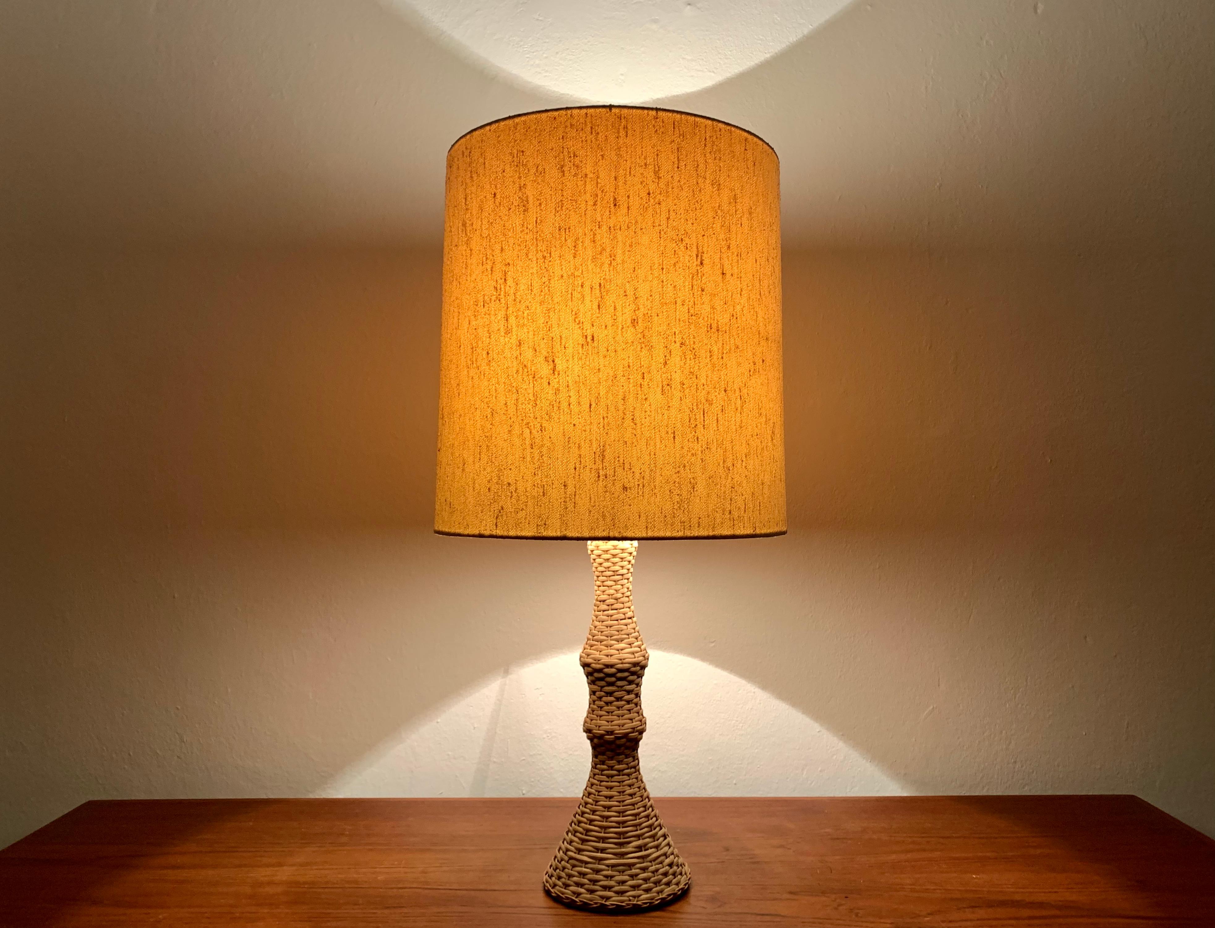 Wicker Table Lamp For Sale 1