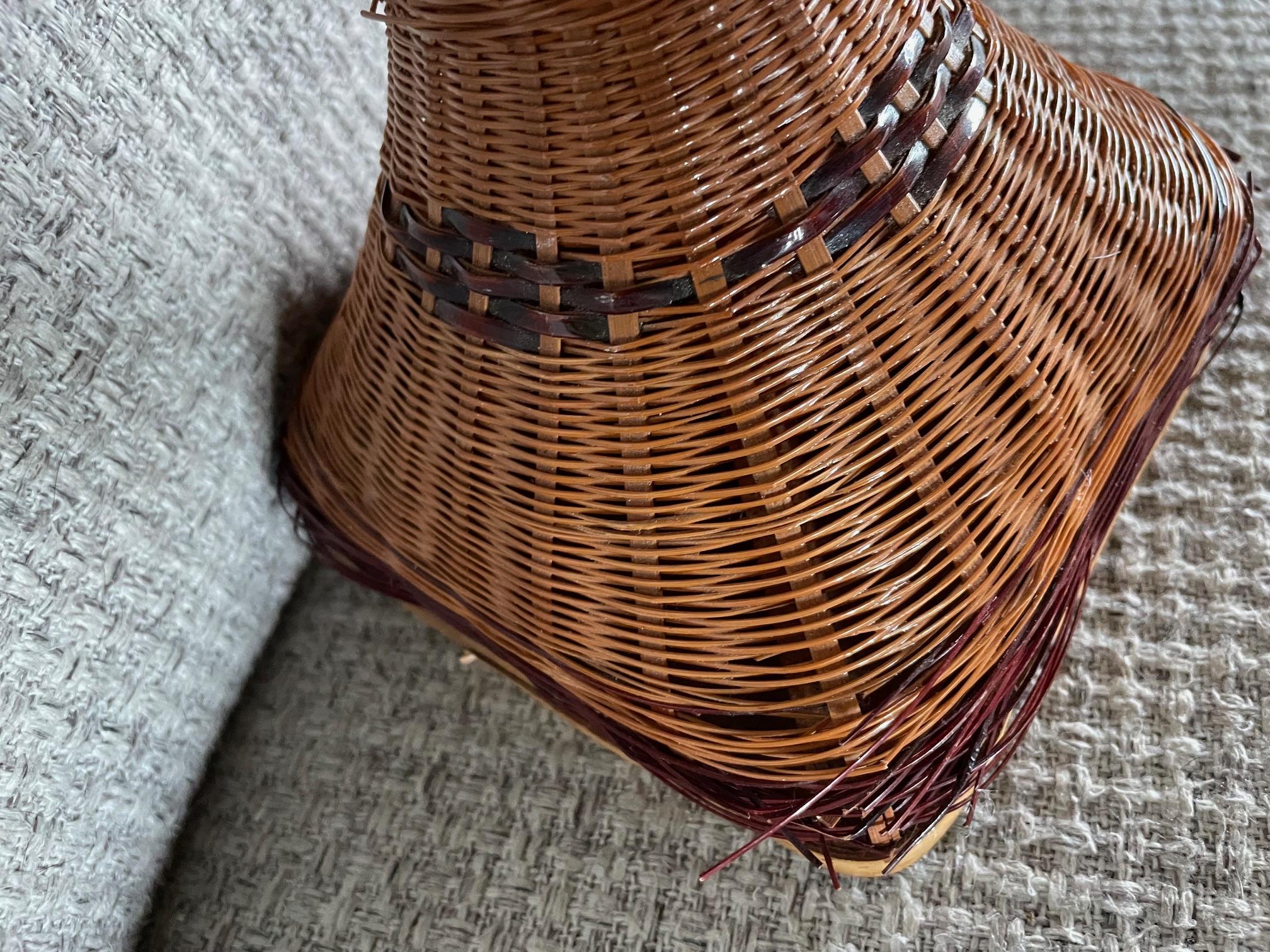 European Wicker table mirror