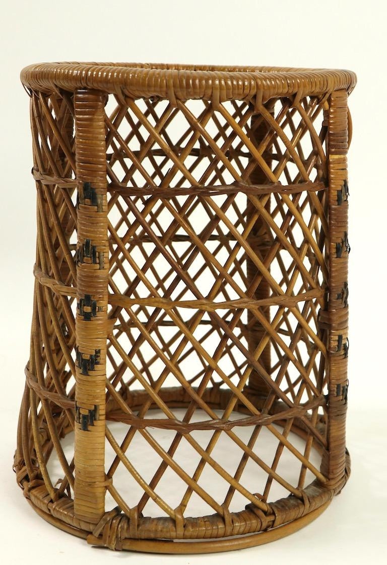 Wicker Taboret Table Emmanuelle Style at 1stDibs